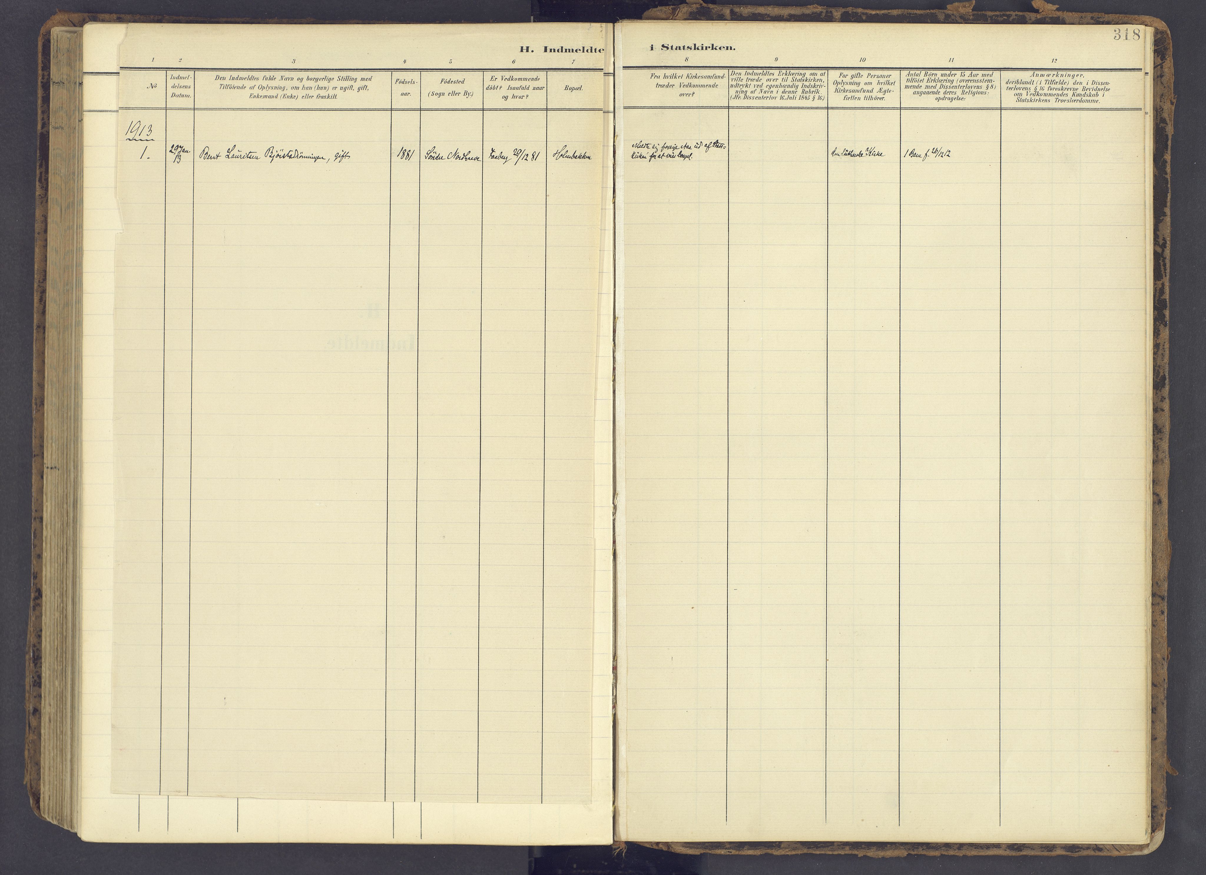 Fåberg prestekontor, AV/SAH-PREST-086/H/Ha/Haa/L0012: Parish register (official) no. 12, 1899-1915, p. 318