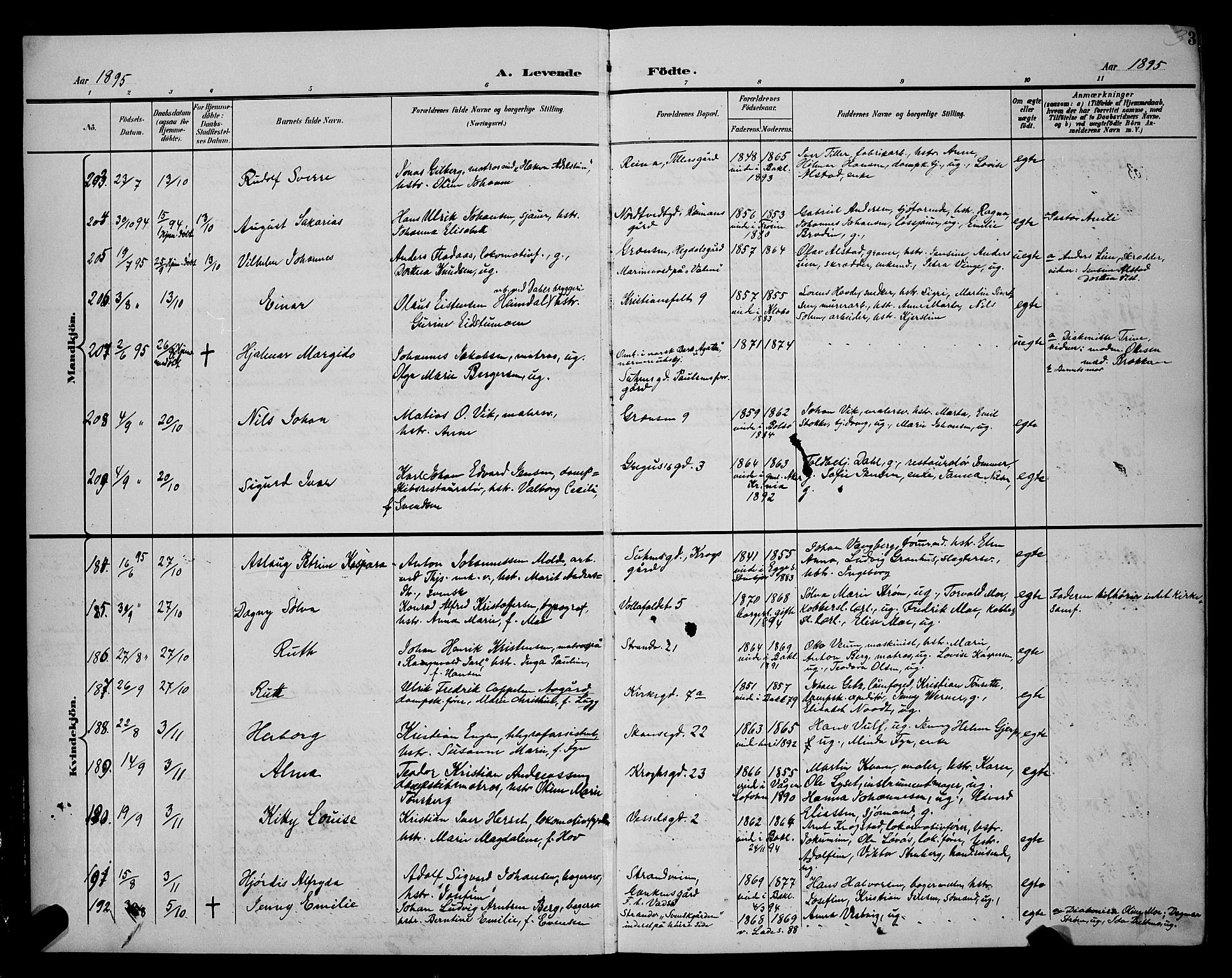 Ministerialprotokoller, klokkerbøker og fødselsregistre - Sør-Trøndelag, AV/SAT-A-1456/604/L0225: Parish register (copy) no. 604C08, 1895-1899, p. 3