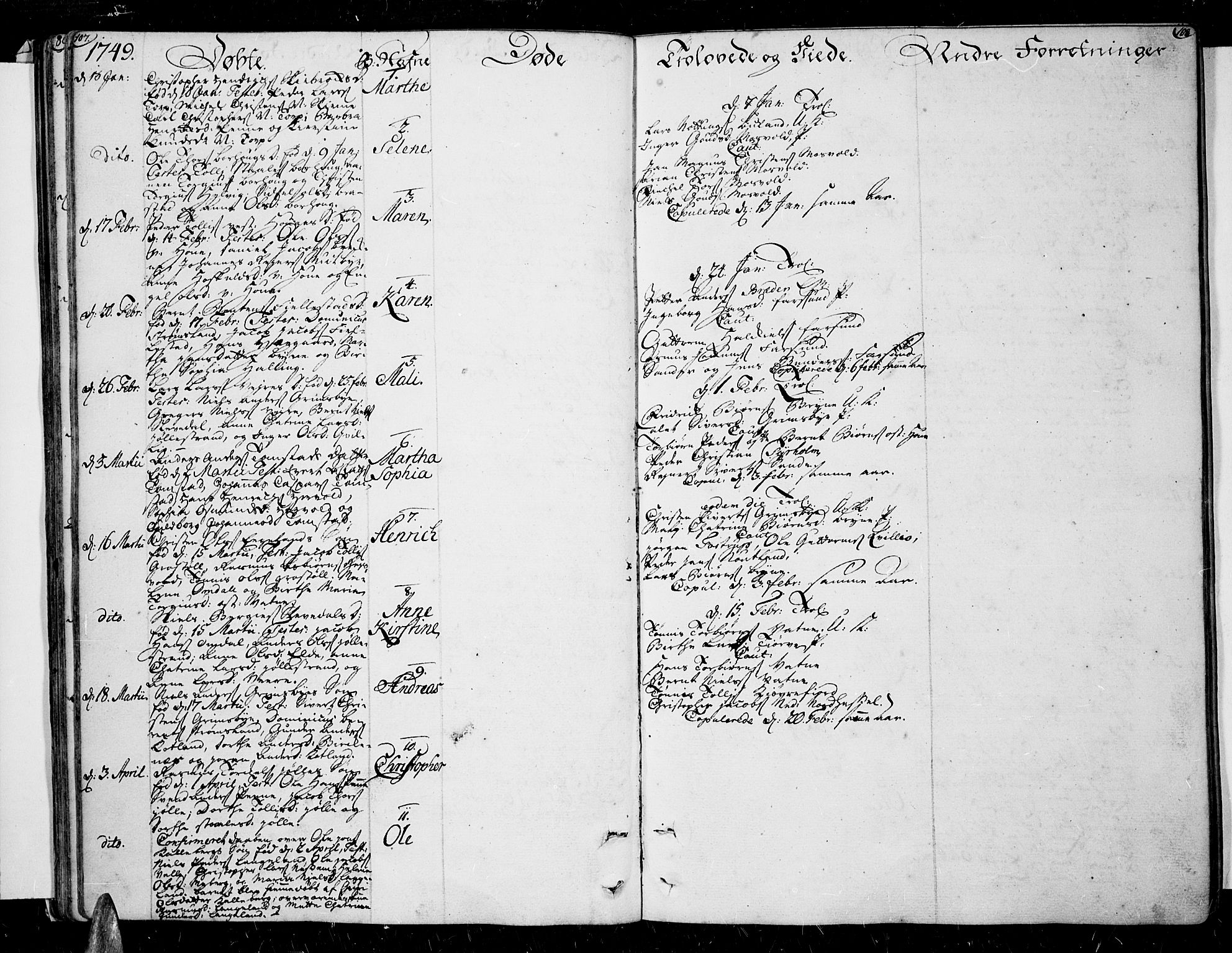 Lista sokneprestkontor, AV/SAK-1111-0027/F/Fa/L0003: Parish register (official) no. A 3 /1, 1743-1767, p. 107-108