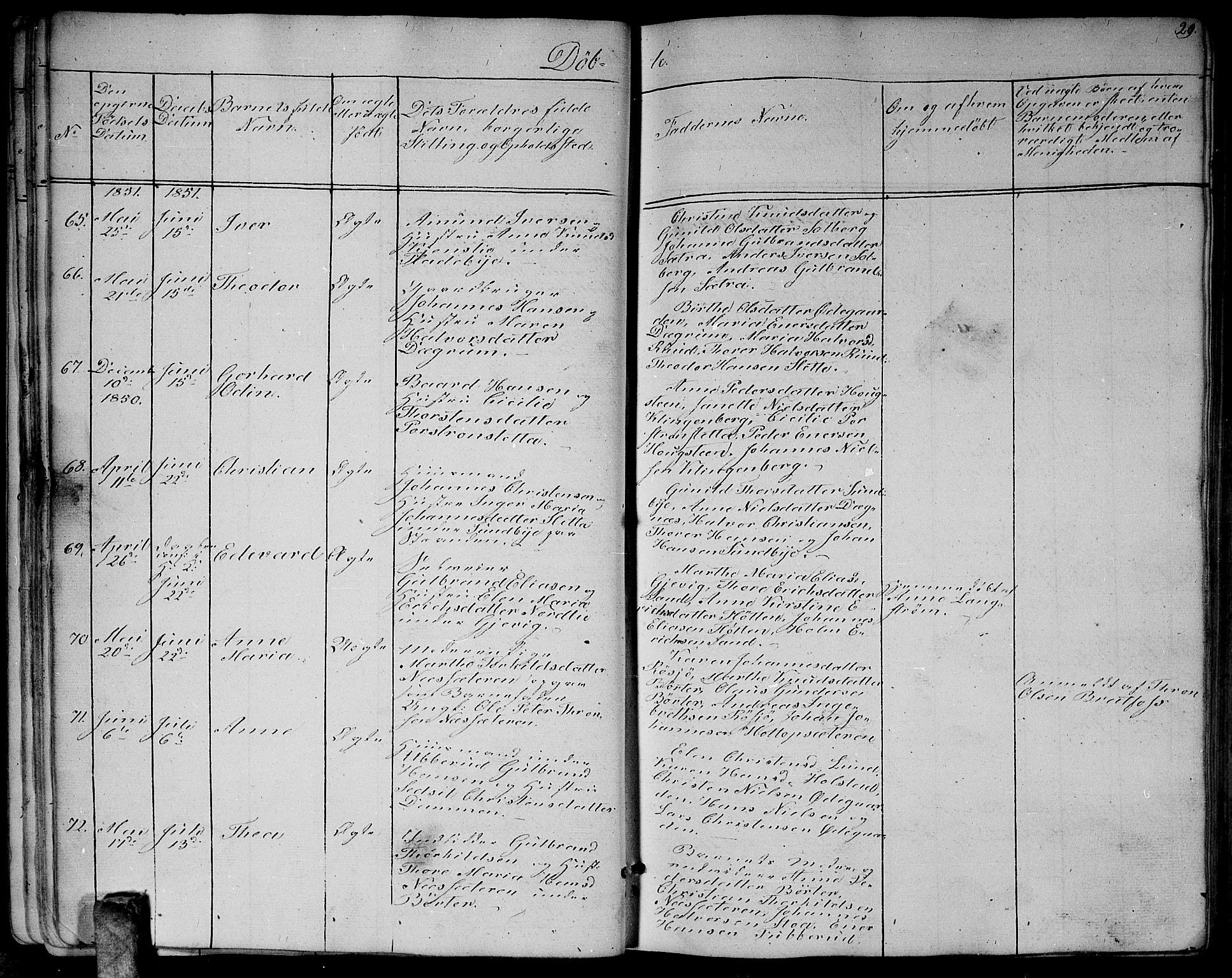 Enebakk prestekontor Kirkebøker, AV/SAO-A-10171c/G/Ga/L0004: Parish register (copy) no. I 4, 1850-1866, p. 29