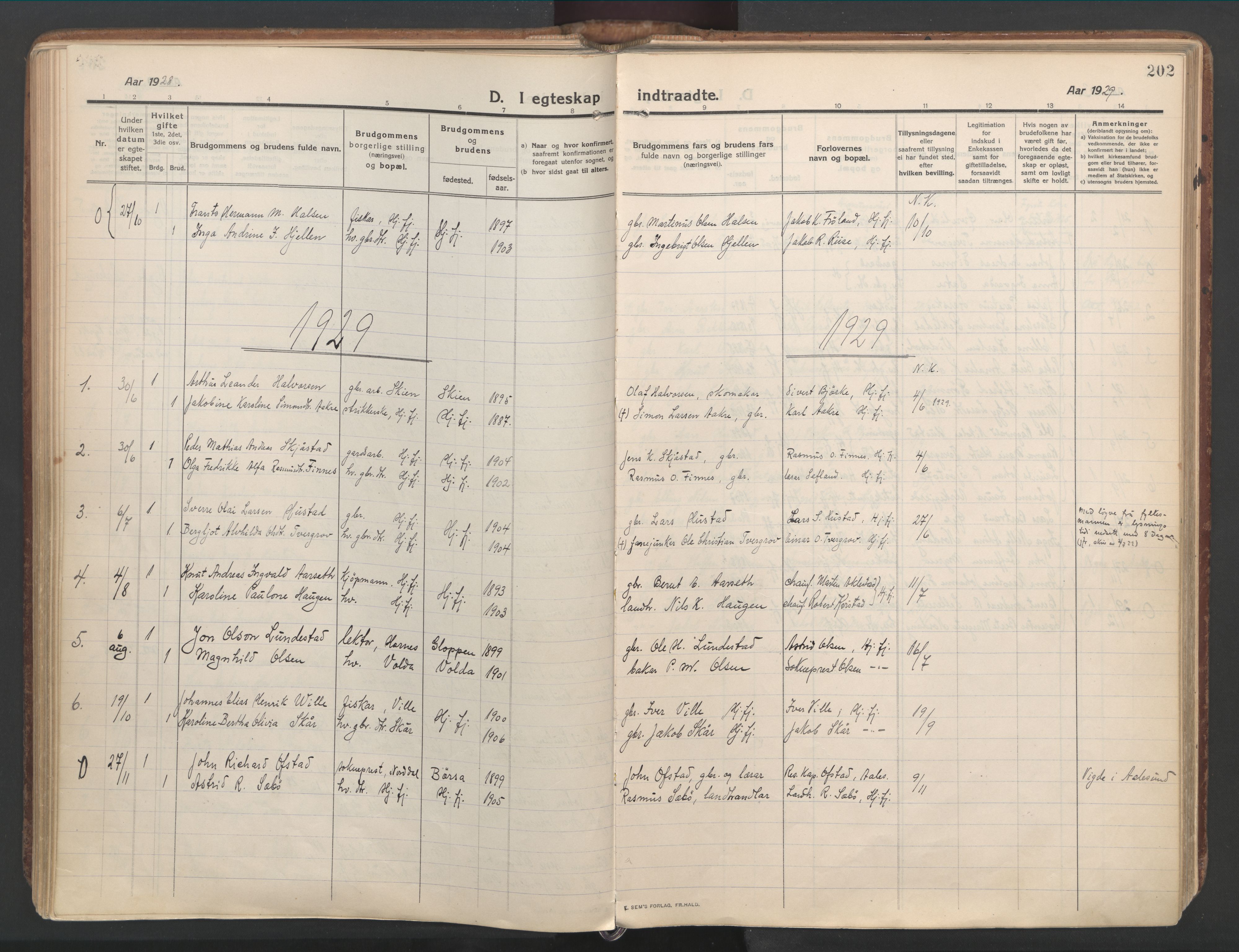 Ministerialprotokoller, klokkerbøker og fødselsregistre - Møre og Romsdal, AV/SAT-A-1454/515/L0212: Parish register (official) no. 515A08, 1911-1935, p. 202