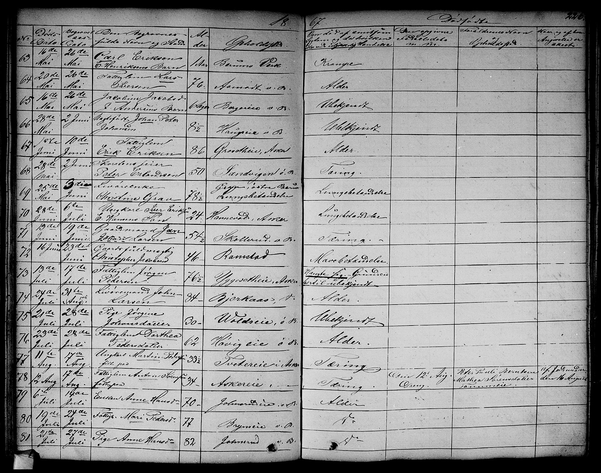 Asker prestekontor Kirkebøker, AV/SAO-A-10256a/F/Fa/L0011: Parish register (official) no. I 11, 1825-1878, p. 226