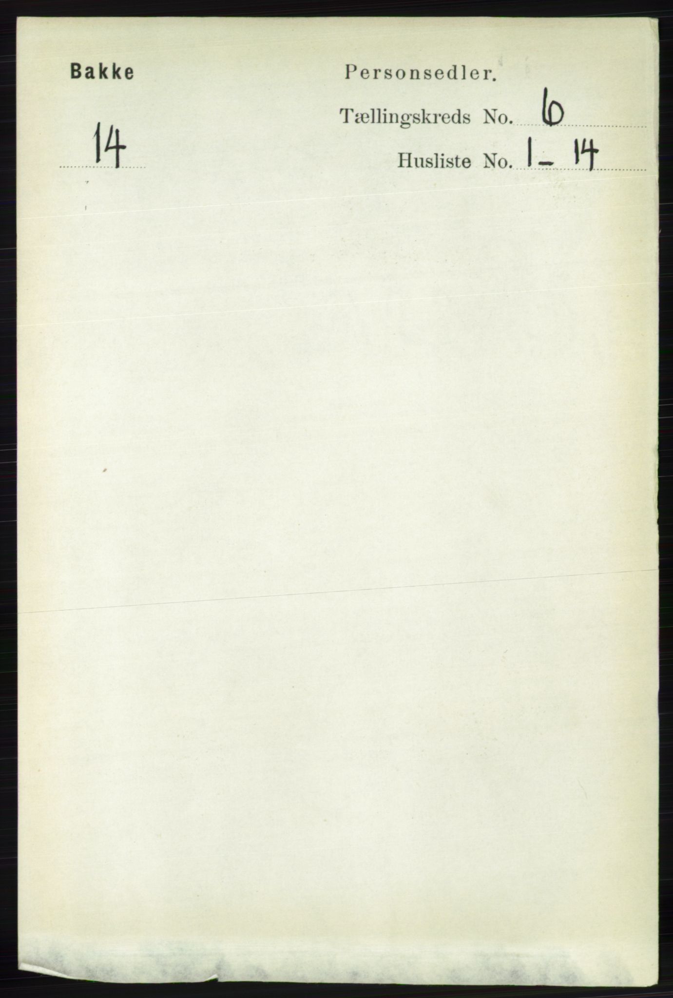 RA, 1891 census for 1045 Bakke, 1891, p. 1171