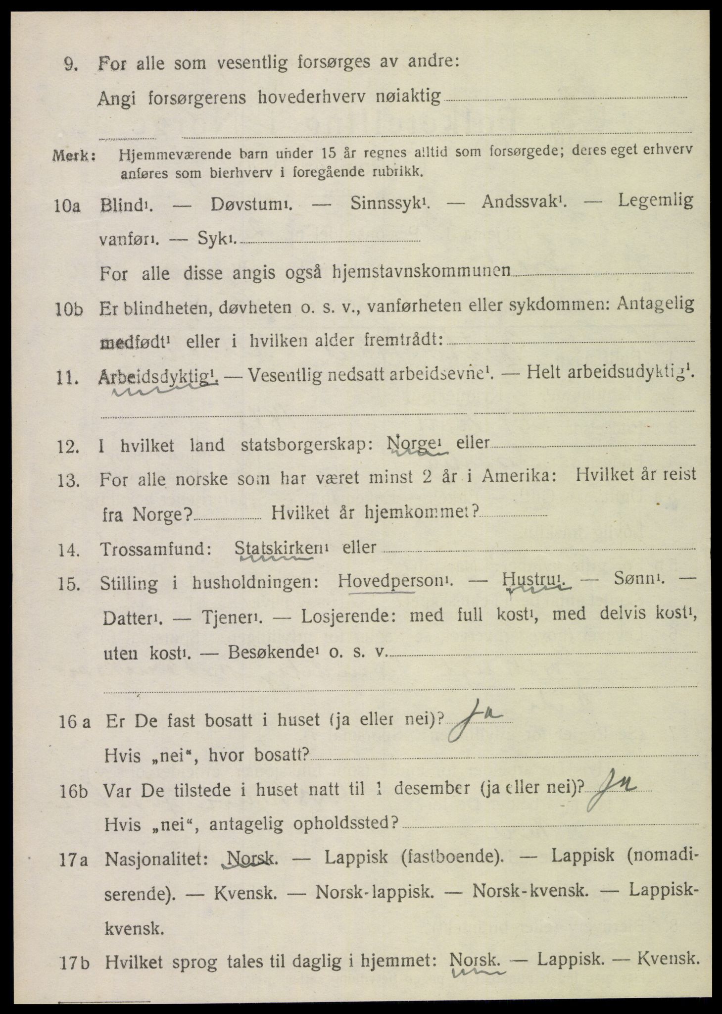 SAT, 1920 census for Sparbu, 1920, p. 4834