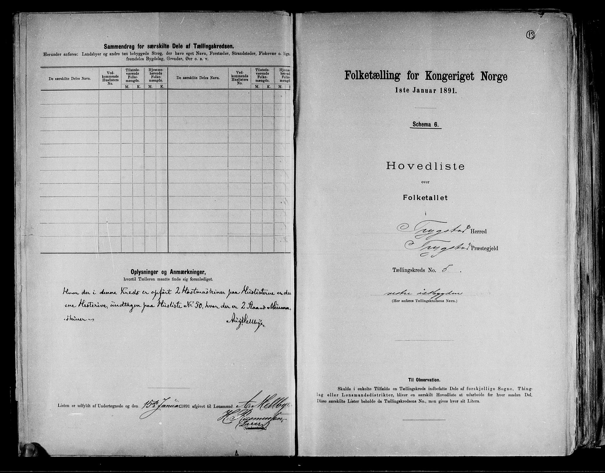 RA, 1891 Census for 0122 Trøgstad, 1891, p. 13
