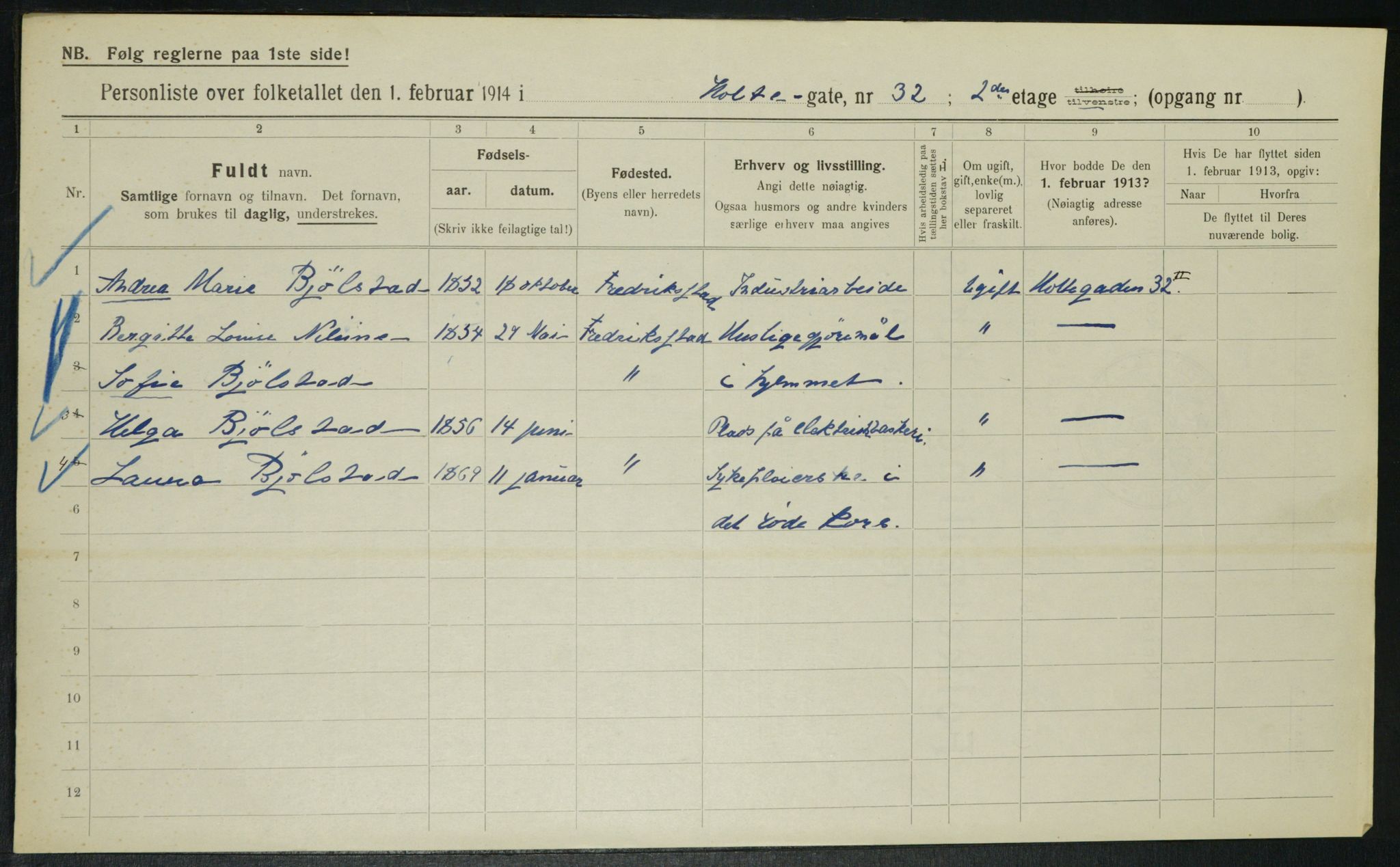 OBA, Municipal Census 1914 for Kristiania, 1914, p. 41443