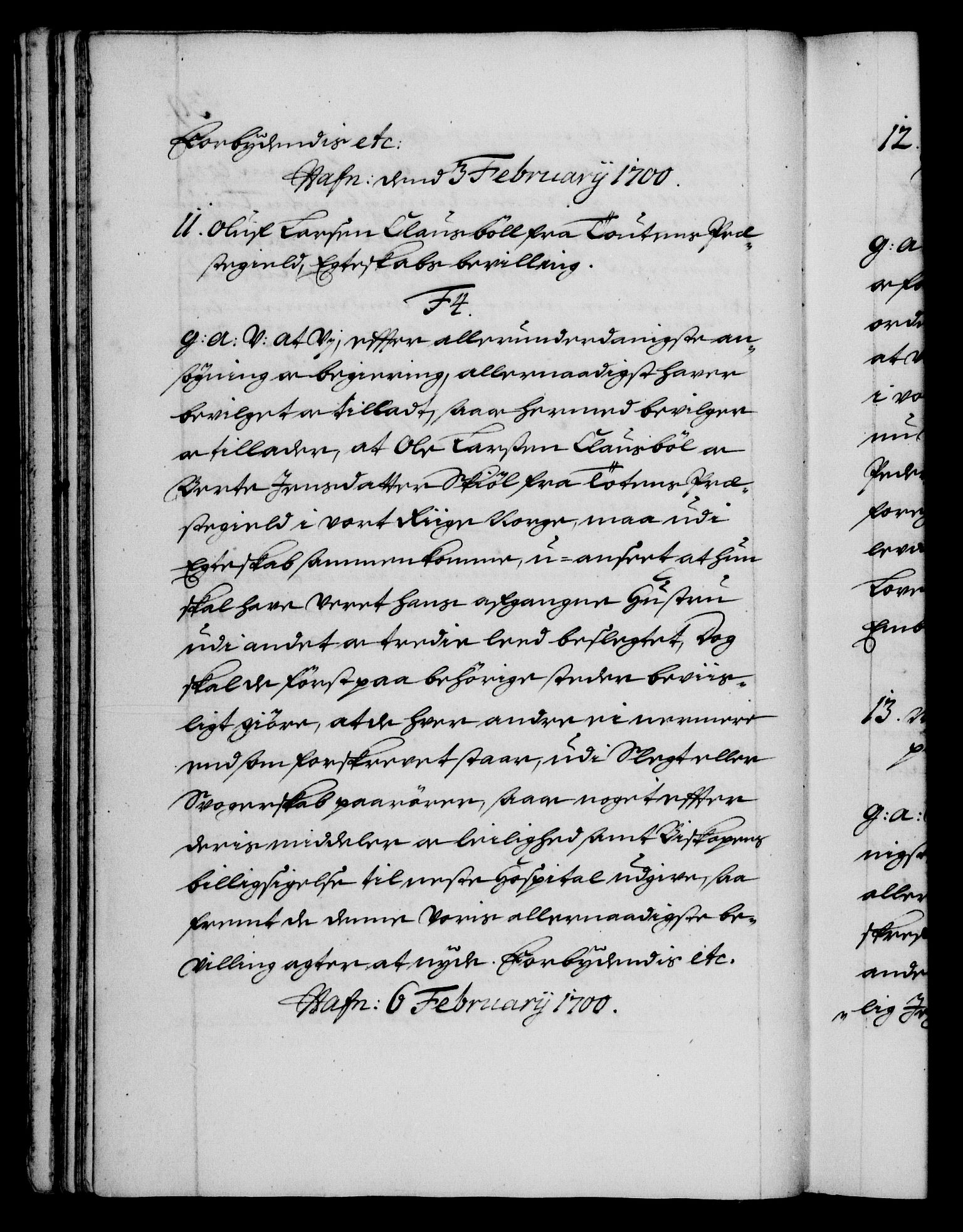 Danske Kanselli 1572-1799, AV/RA-EA-3023/F/Fc/Fca/Fcaa/L0018: Norske registre, 1699-1703, p. 39b