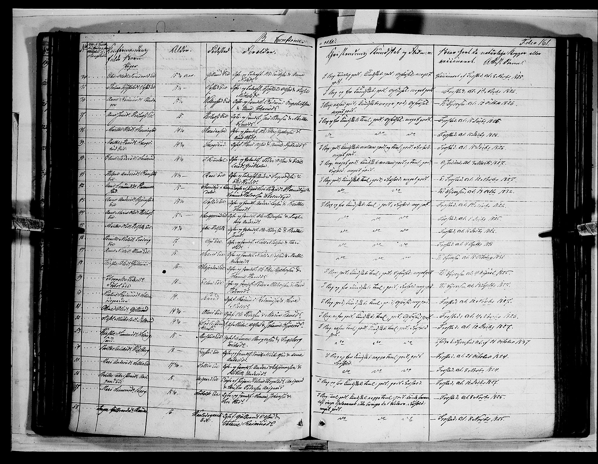 Stange prestekontor, SAH/PREST-002/K/L0010: Parish register (official) no. 10, 1835-1845, p. 161