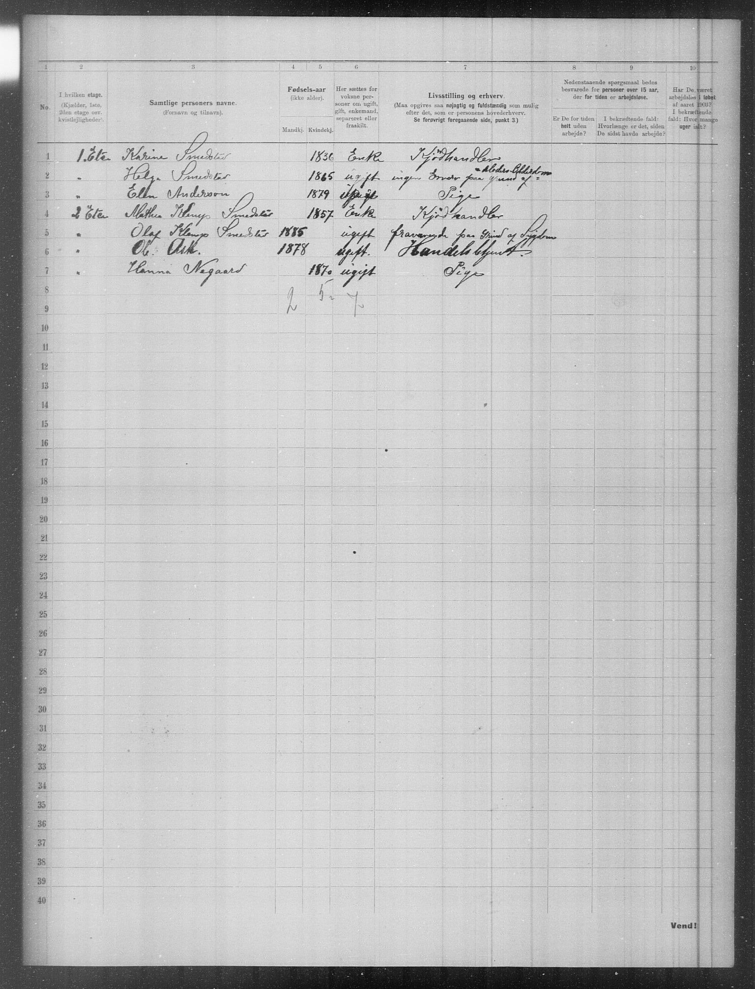 OBA, Municipal Census 1903 for Kristiania, 1903, p. 3506