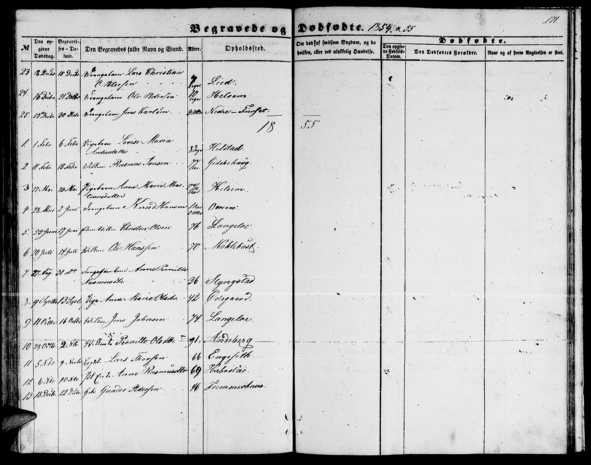 Ministerialprotokoller, klokkerbøker og fødselsregistre - Møre og Romsdal, AV/SAT-A-1454/520/L0291: Parish register (copy) no. 520C03, 1854-1881, p. 171