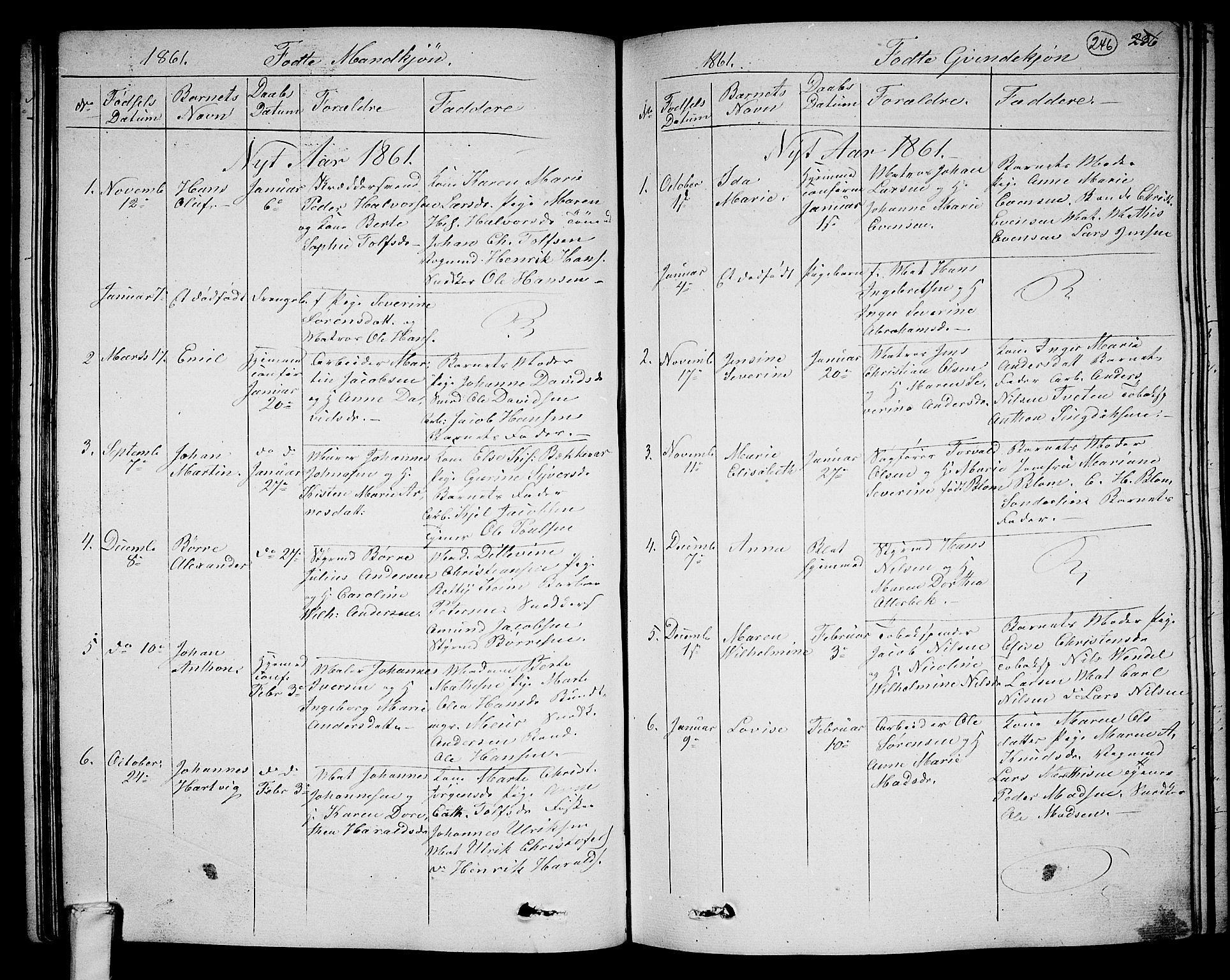Larvik kirkebøker, SAKO/A-352/G/Ga/L0003a: Parish register (copy) no. I 3A, 1830-1870, p. 246