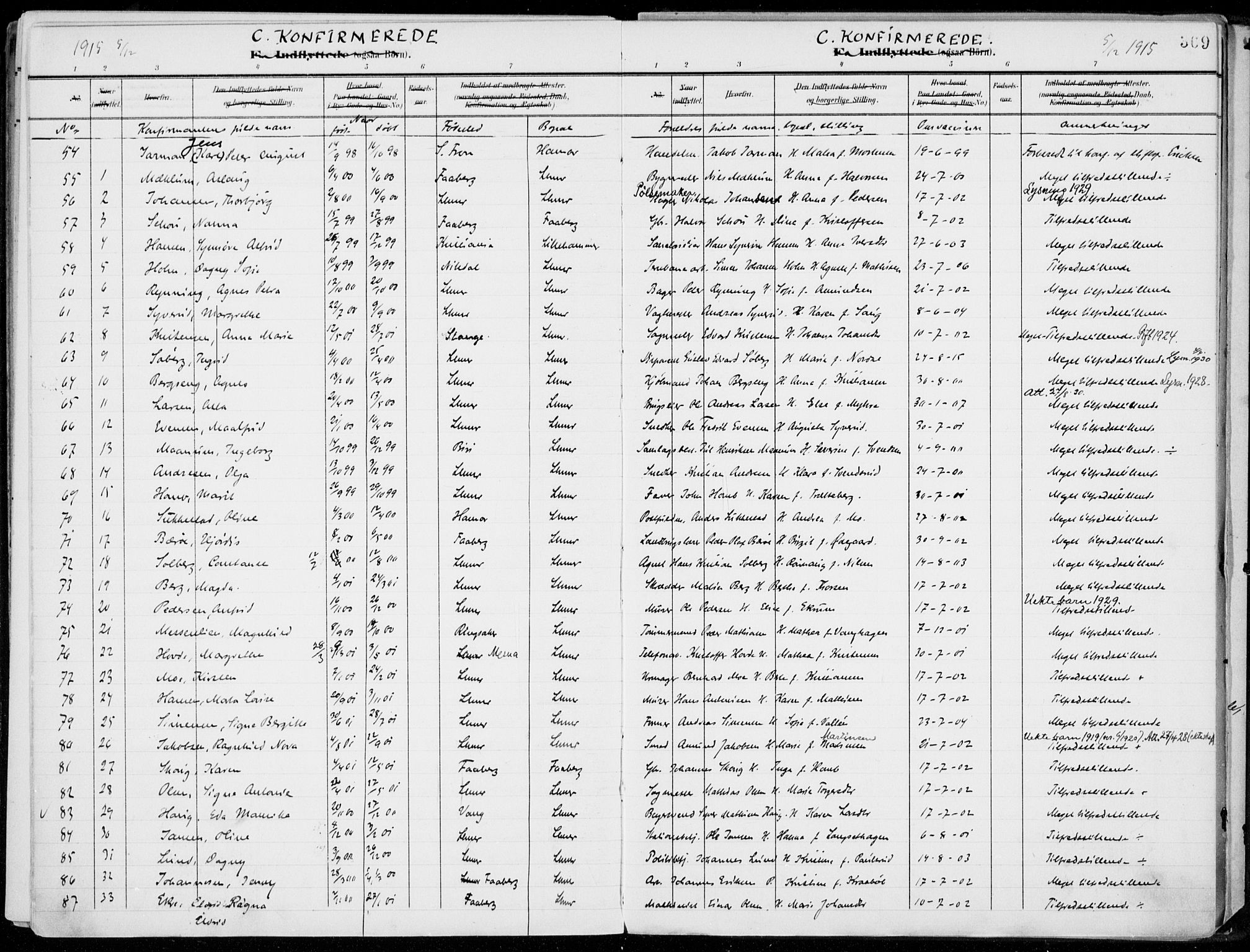 Lillehammer prestekontor, SAH/PREST-088/H/Ha/Haa/L0001: Parish register (official) no. 1, 1901-1916, p. 369