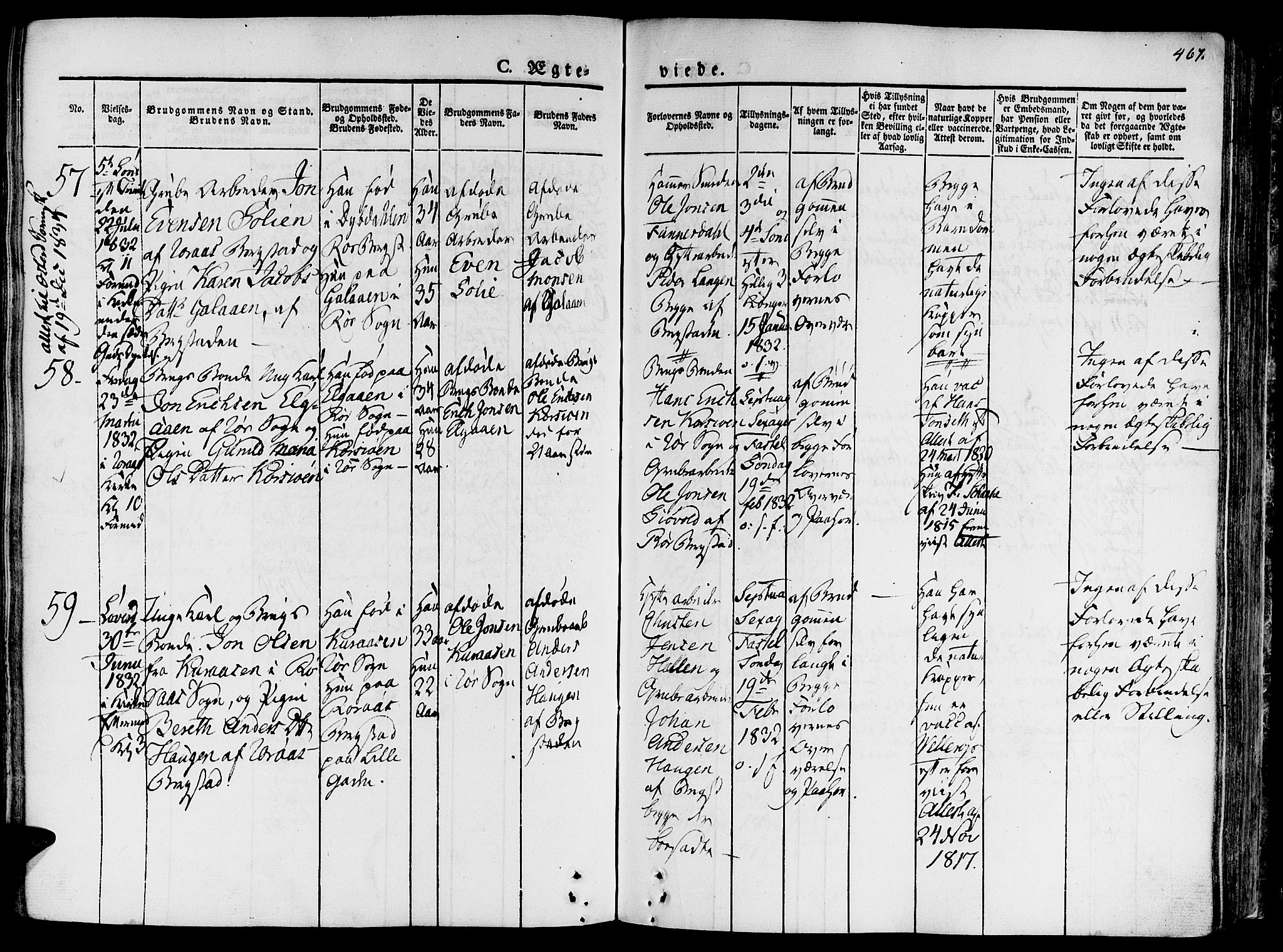 Ministerialprotokoller, klokkerbøker og fødselsregistre - Sør-Trøndelag, SAT/A-1456/681/L0930: Parish register (official) no. 681A08, 1829-1844, p. 467