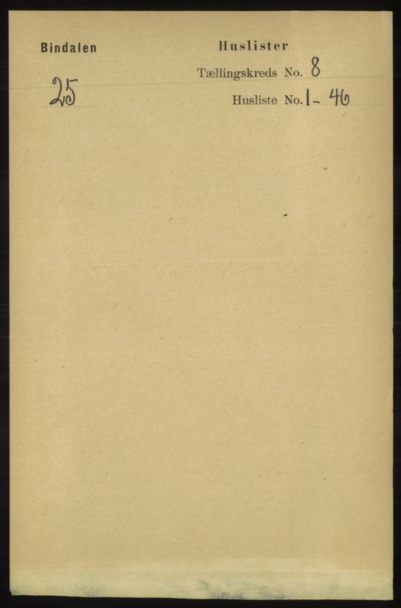RA, 1891 census for 1811 Bindal, 1891, p. 2562