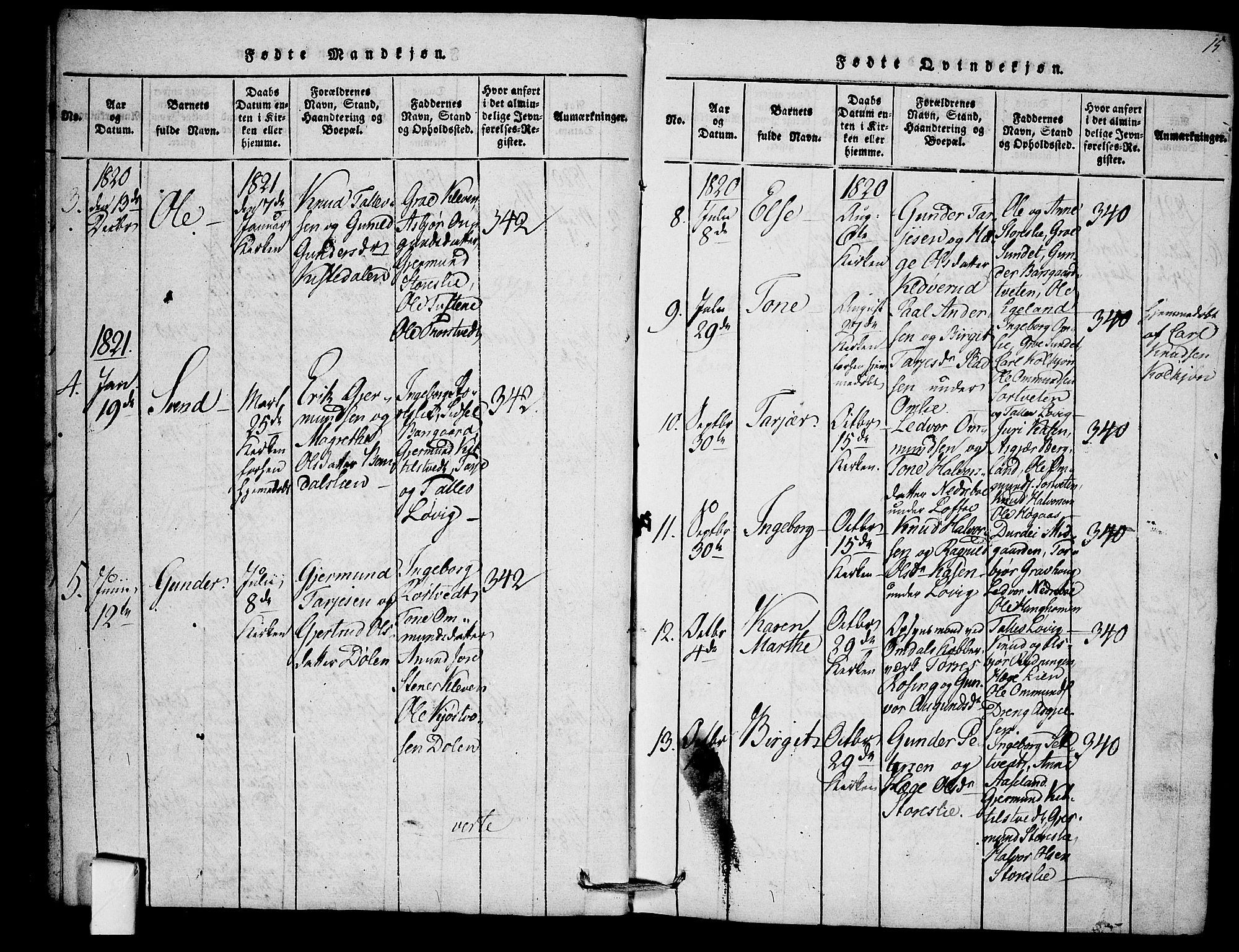 Mo kirkebøker, SAKO/A-286/F/Fb/L0001: Parish register (official) no. II 1, 1814-1844, p. 15