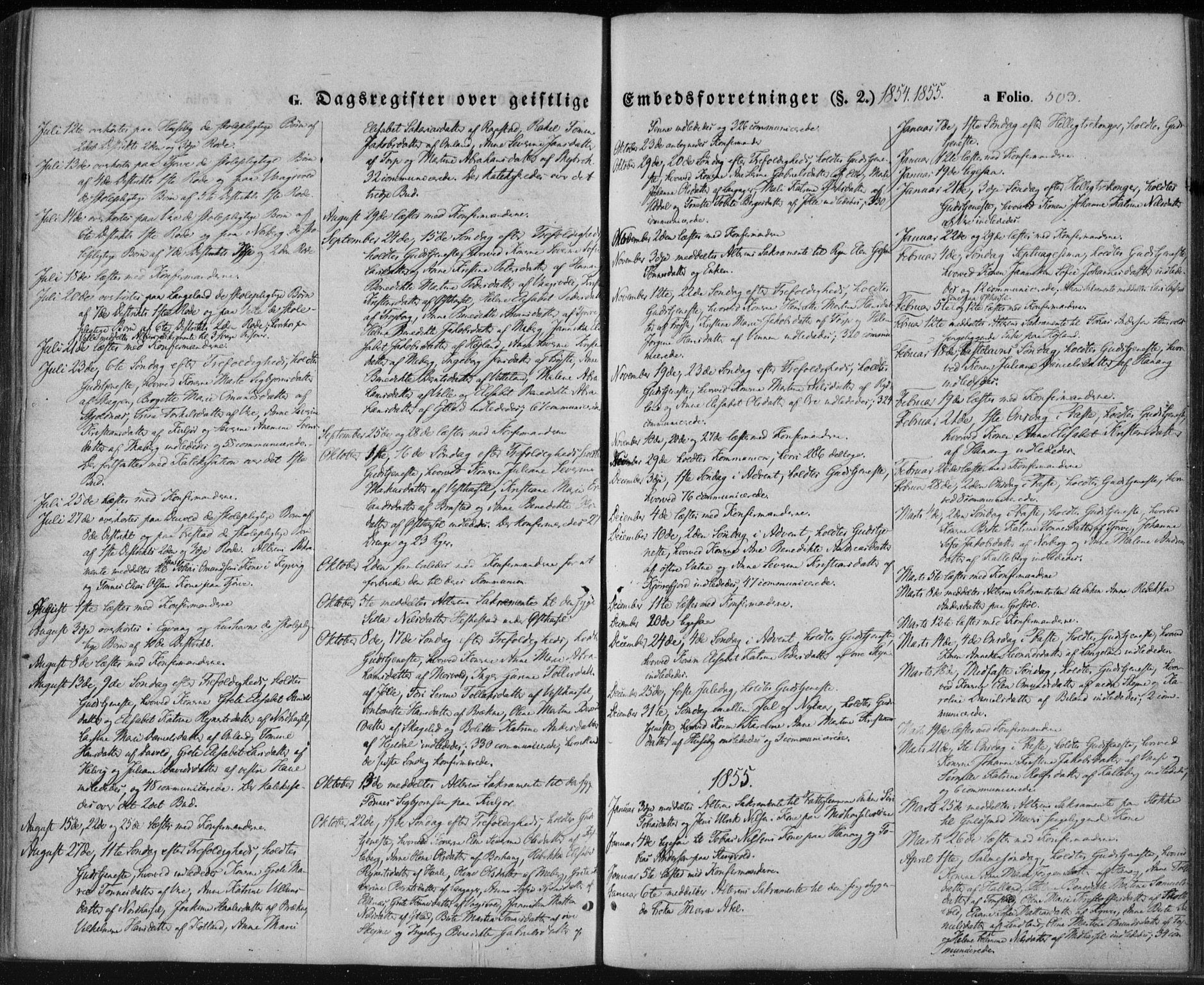 Lista sokneprestkontor, SAK/1111-0027/F/Fa/L0010: Parish register (official) no. A 10, 1846-1861, p. 503
