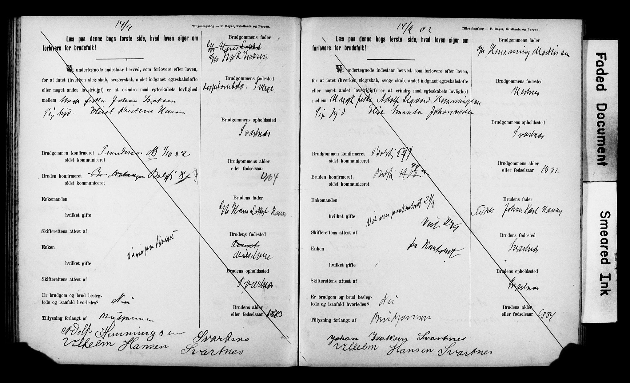 Balsfjord sokneprestembete, AV/SATØ-S-1303/H/Hd/L0031: Banns register no. 31, 1897-1906