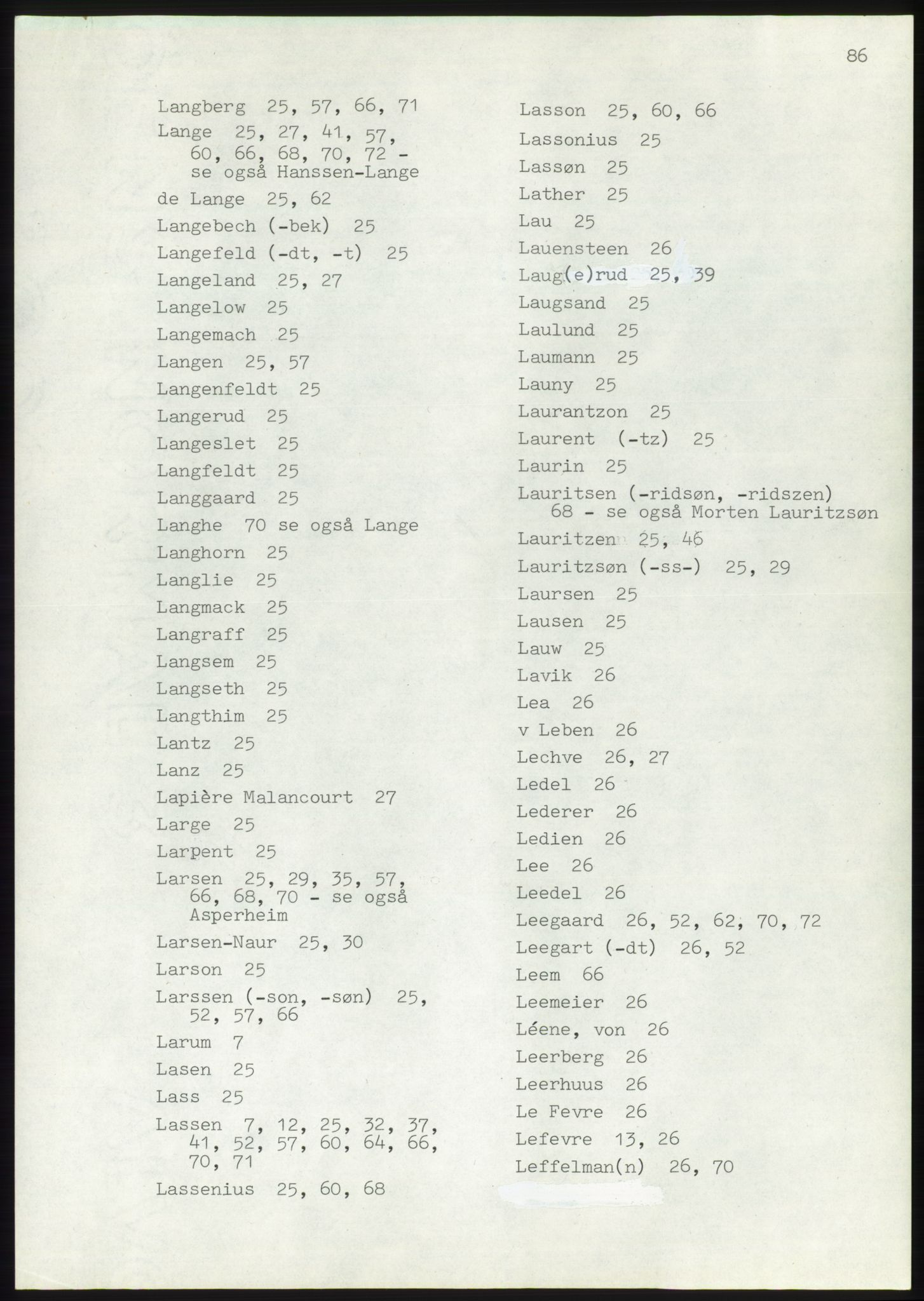 Lassens samlinger, AV/RA-PA-0051, 1500-1907, p. 86