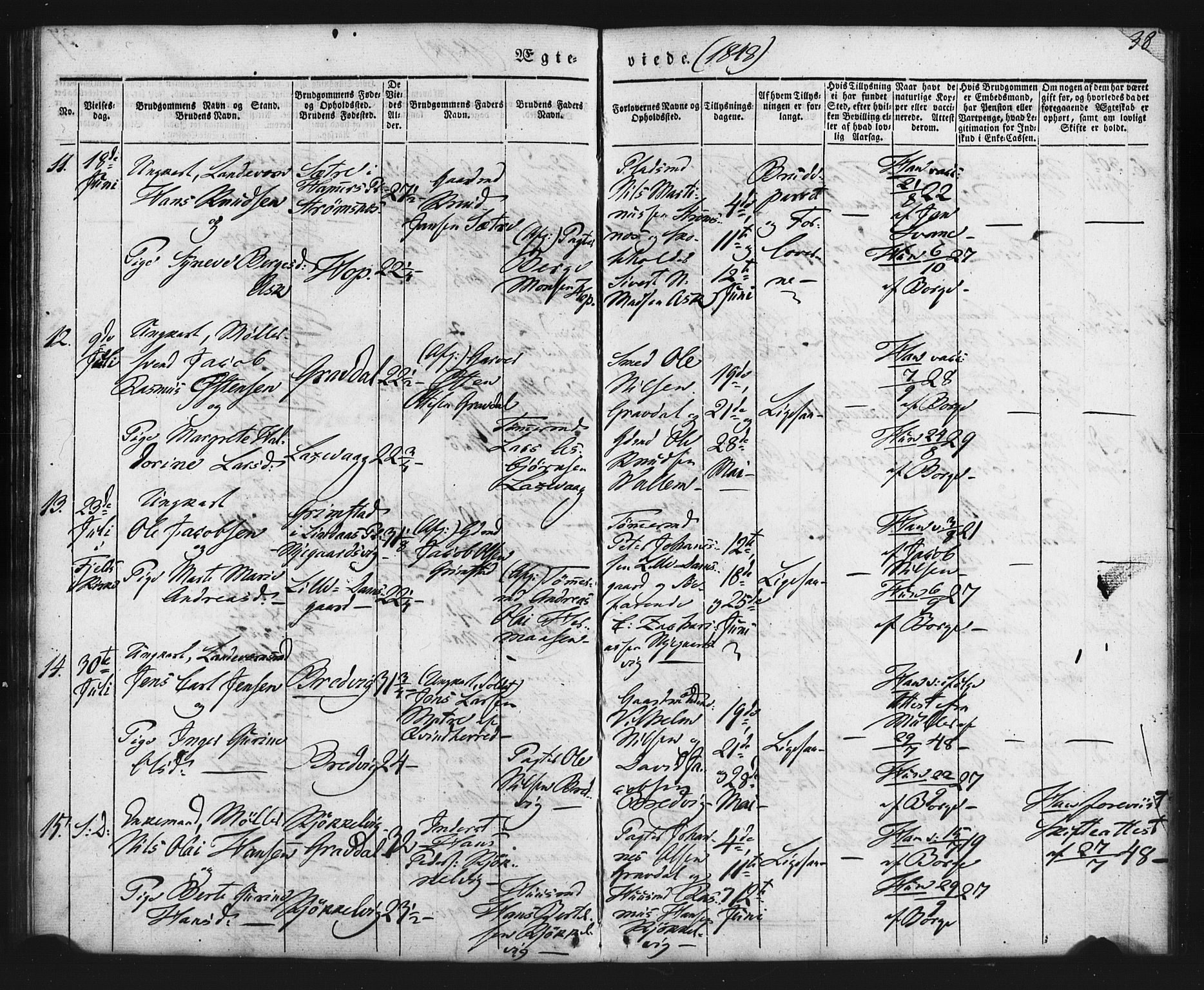 Askøy Sokneprestembete, AV/SAB-A-74101/H/Ha/Haa/Haaa/L0006: Parish register (official) no. A 6, 1840-1852, p. 38