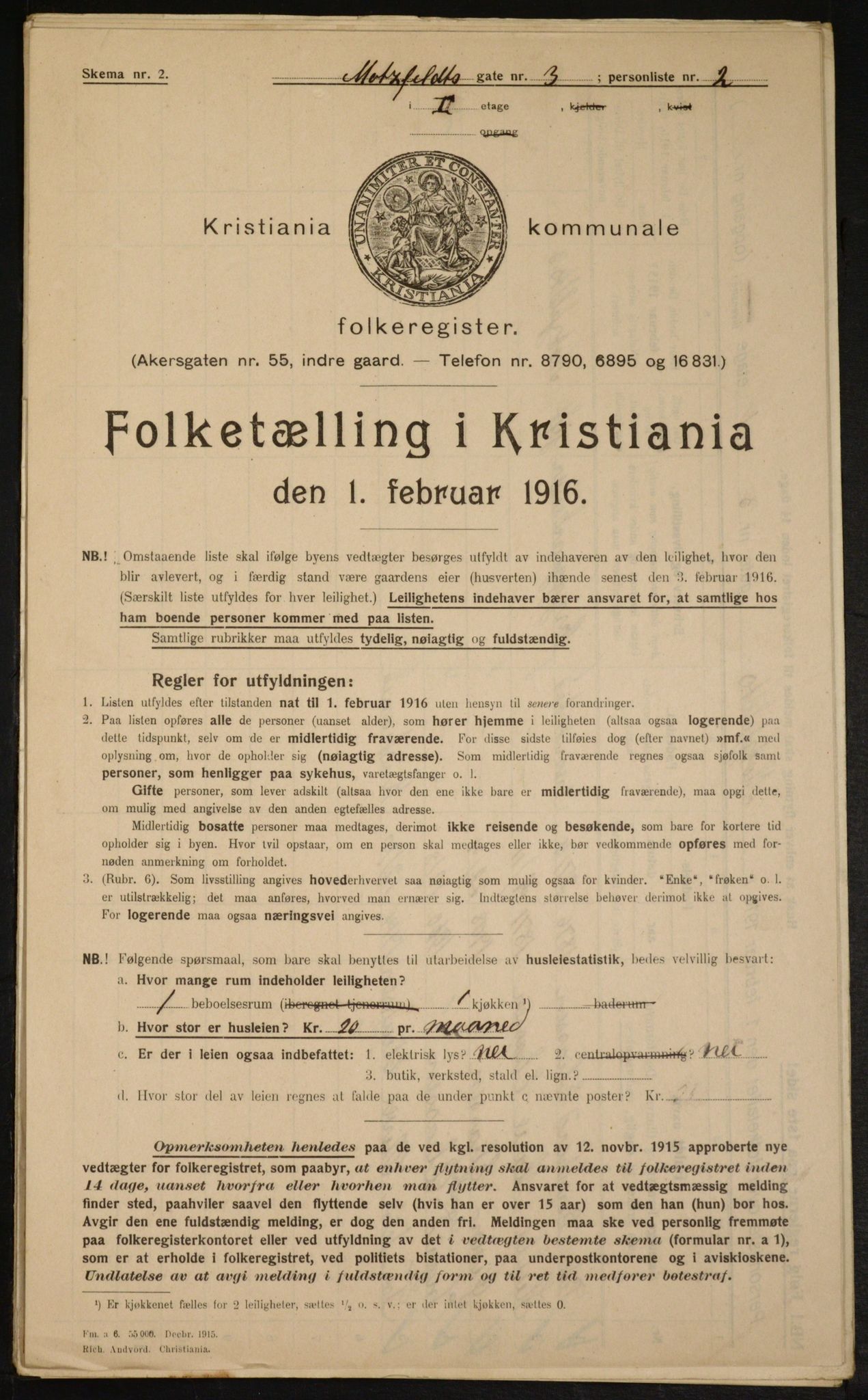 OBA, Municipal Census 1916 for Kristiania, 1916, p. 67568