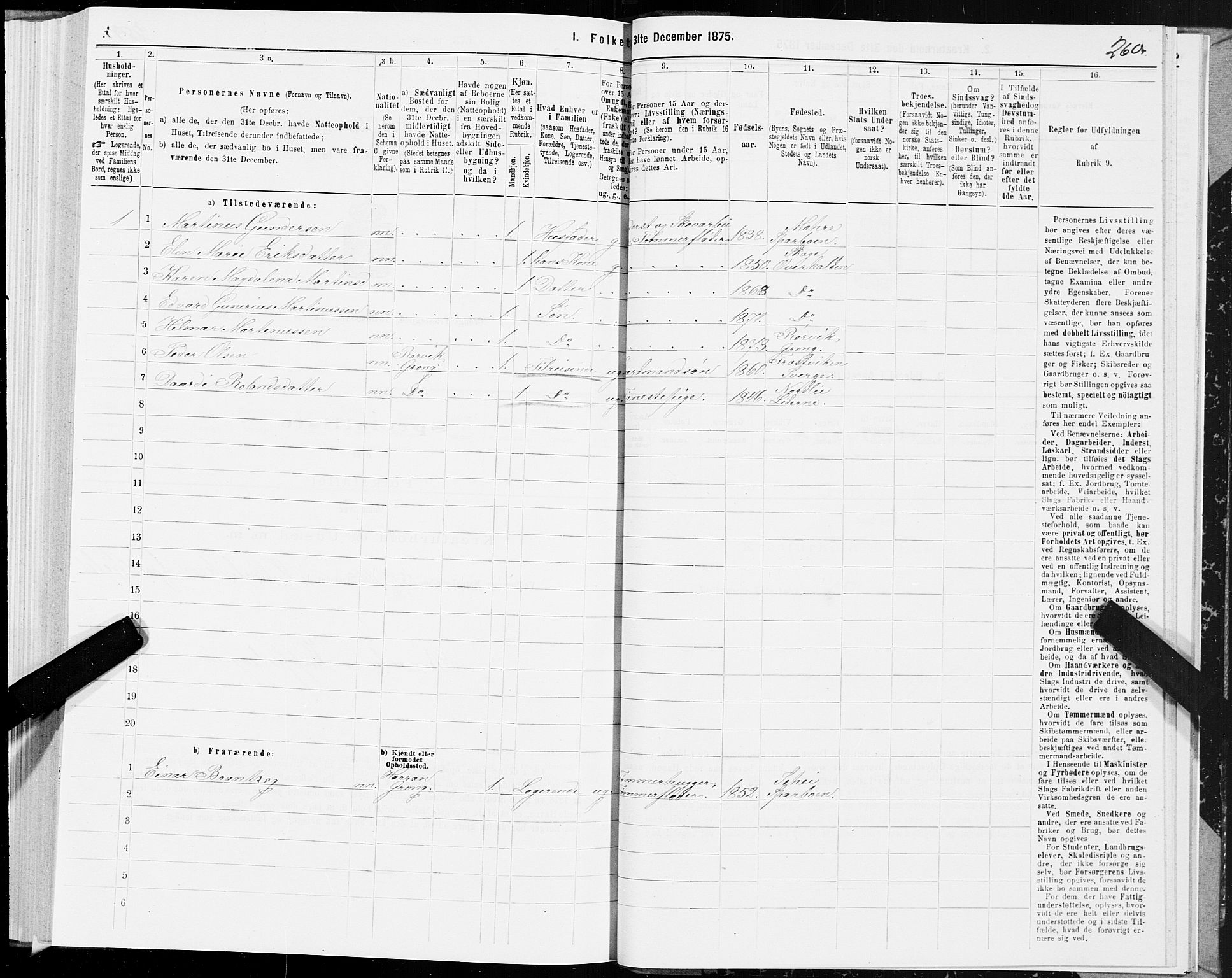 SAT, 1875 census for 1742P Grong, 1875, p. 4260