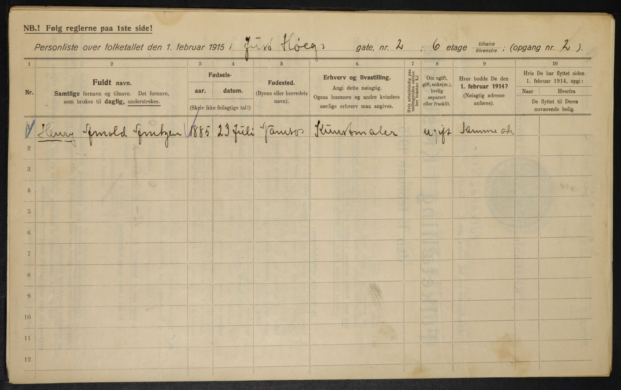 OBA, Municipal Census 1915 for Kristiania, 1915, p. 47150