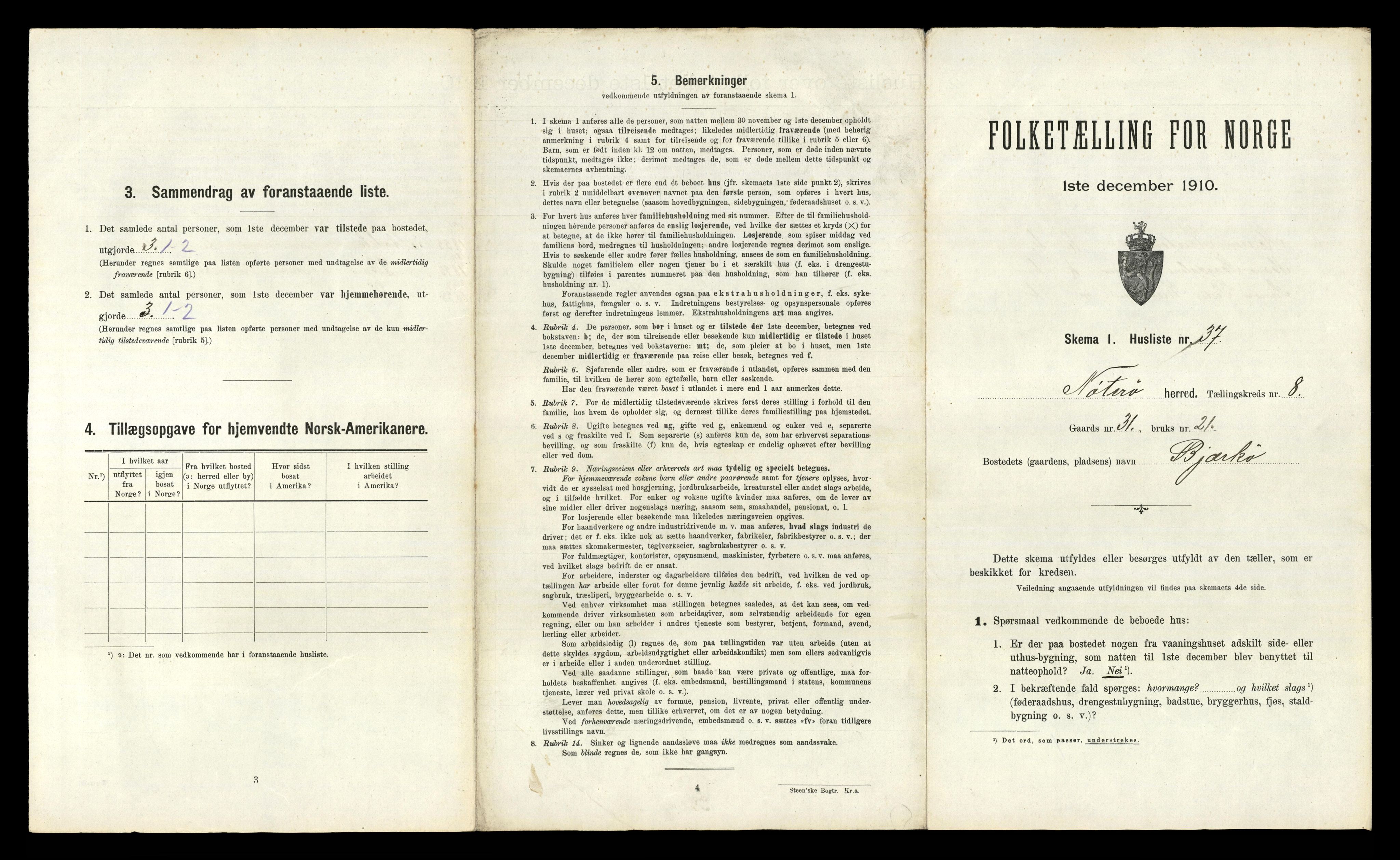 RA, 1910 census for Nøtterøy, 1910, p. 2454