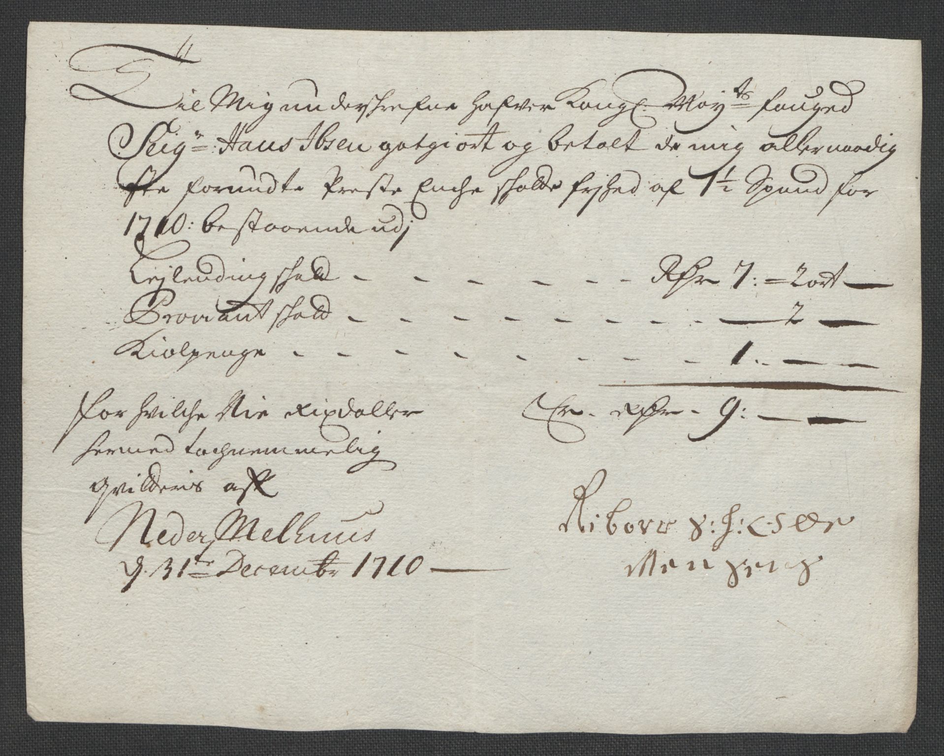 Rentekammeret inntil 1814, Reviderte regnskaper, Fogderegnskap, RA/EA-4092/R60/L3960: Fogderegnskap Orkdal og Gauldal, 1710, p. 399