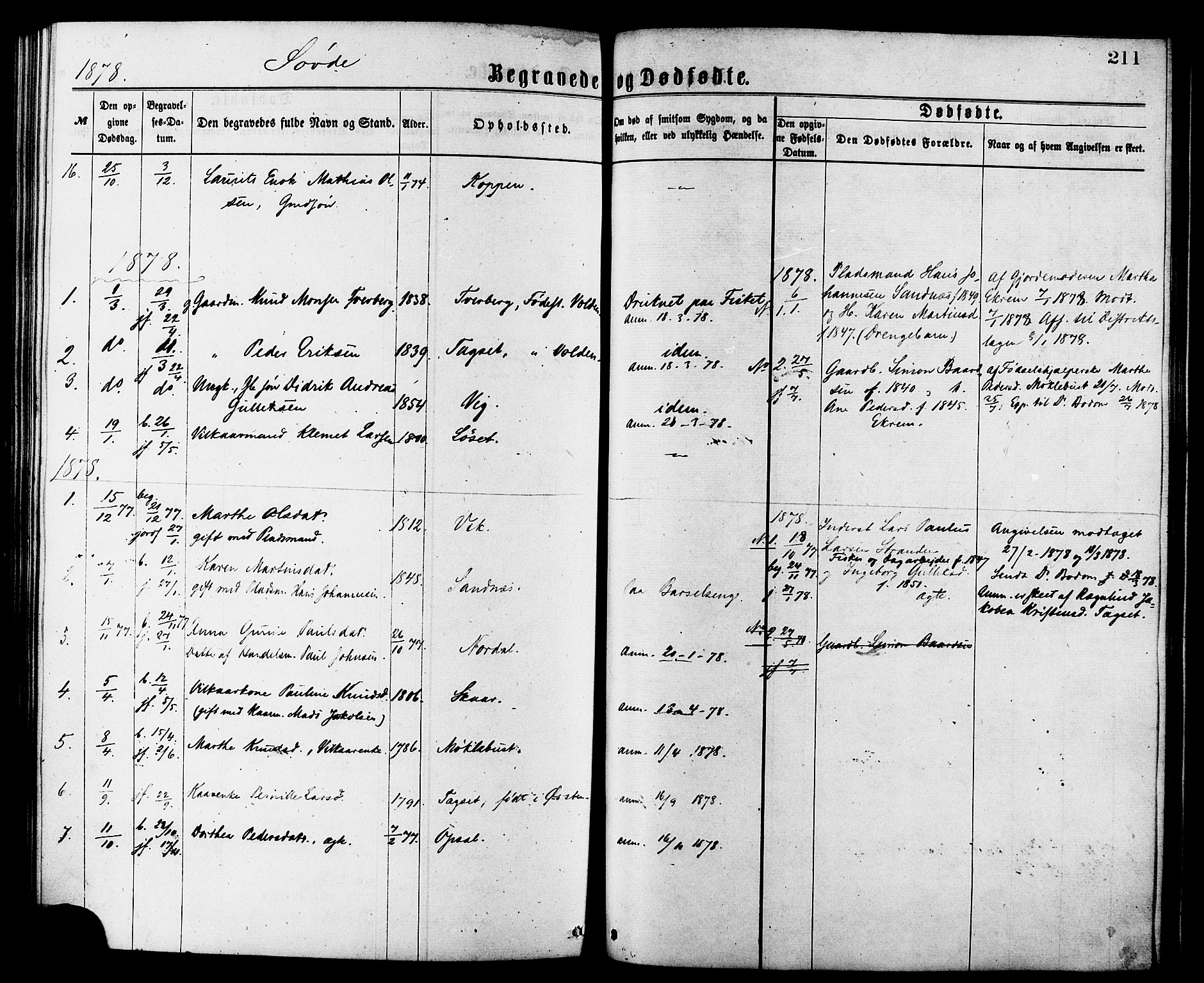 Ministerialprotokoller, klokkerbøker og fødselsregistre - Møre og Romsdal, AV/SAT-A-1454/502/L0024: Parish register (official) no. 502A02, 1873-1884, p. 211