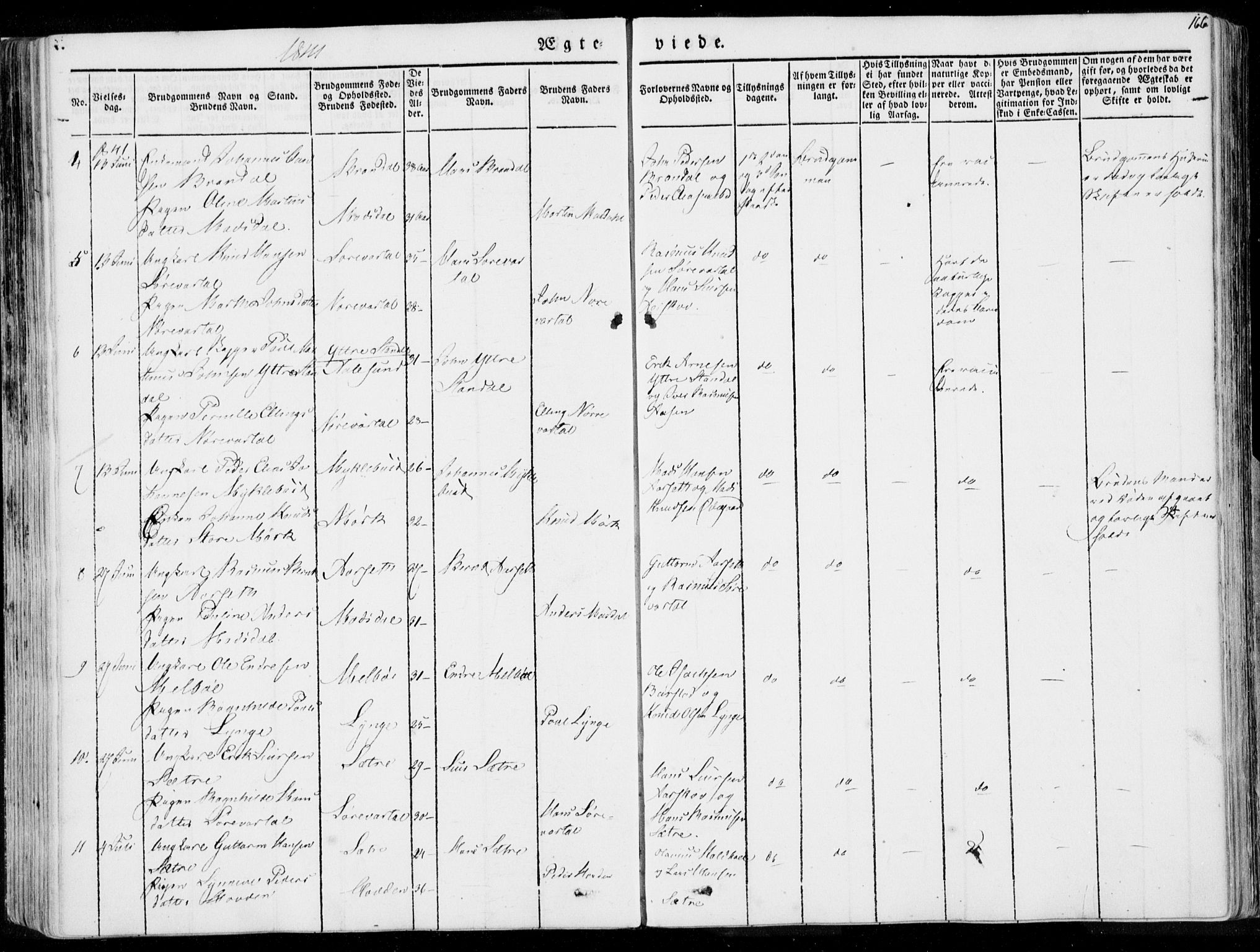 Ministerialprotokoller, klokkerbøker og fødselsregistre - Møre og Romsdal, AV/SAT-A-1454/509/L0104: Parish register (official) no. 509A02, 1833-1847, p. 166