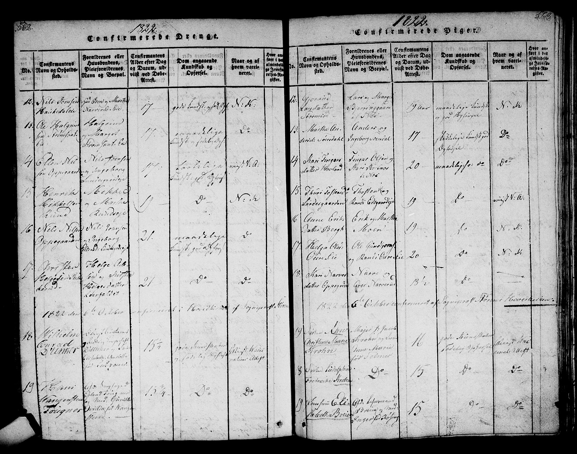 Norderhov kirkebøker, AV/SAKO-A-237/F/Fa/L0008: Parish register (official) no. 8, 1814-1833, p. 562-563