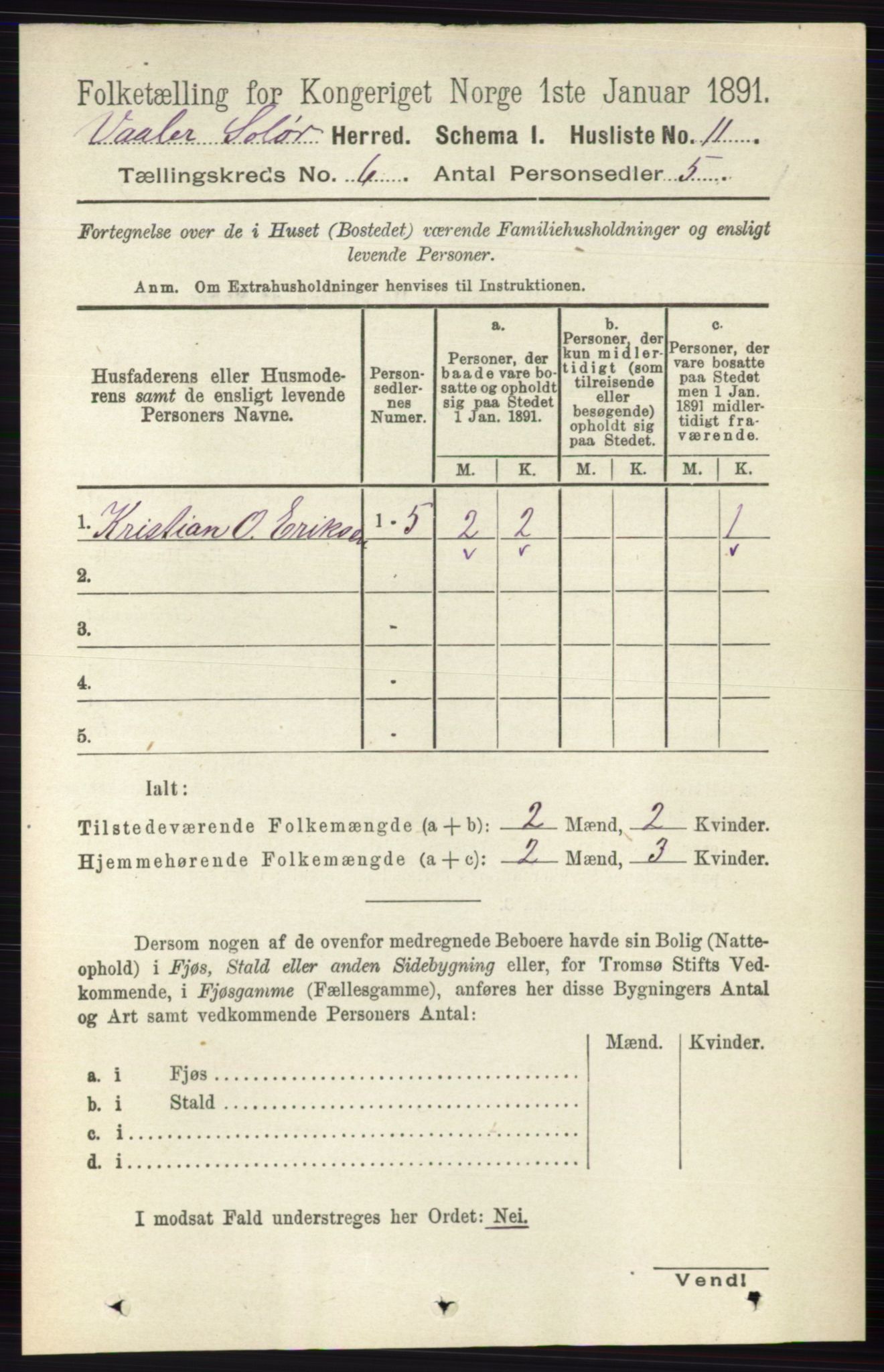 RA, 1891 census for 0426 Våler, 1891, p. 2403