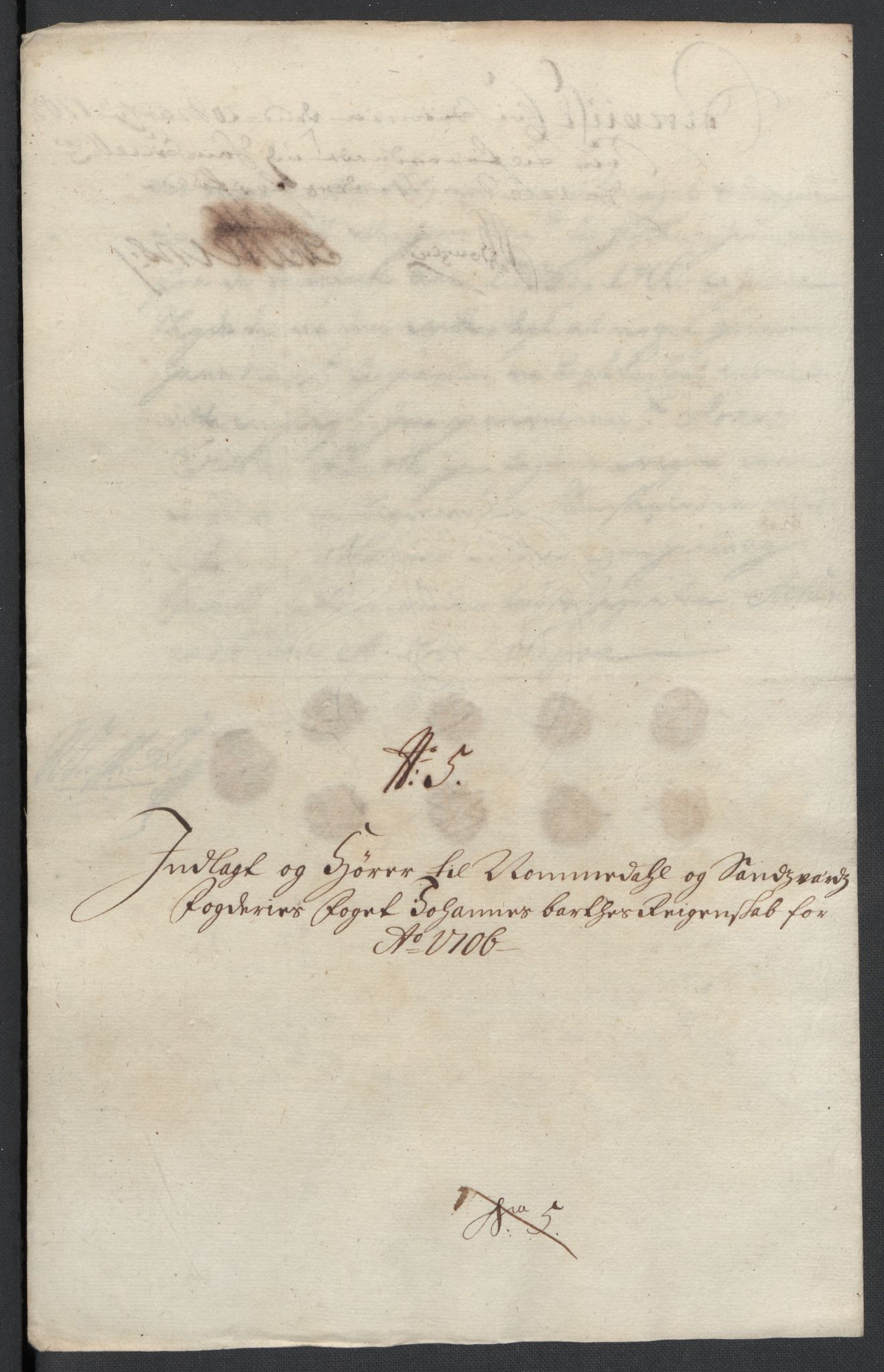 Rentekammeret inntil 1814, Reviderte regnskaper, Fogderegnskap, RA/EA-4092/R24/L1583: Fogderegnskap Numedal og Sandsvær, 1705-1706, p. 252