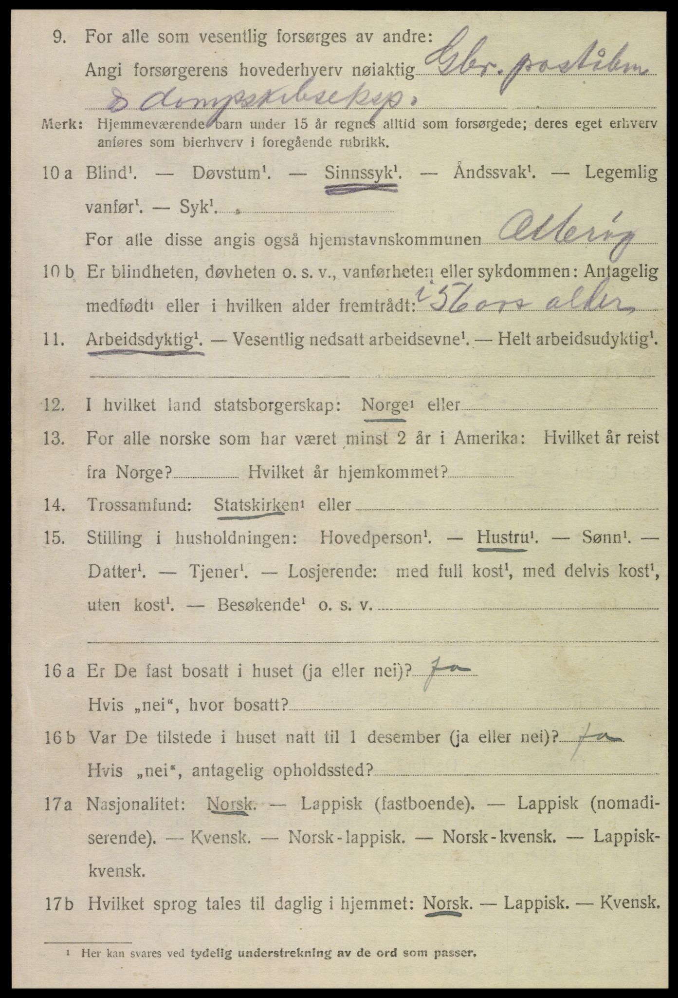 SAT, 1920 census for Otterøy, 1920, p. 2640