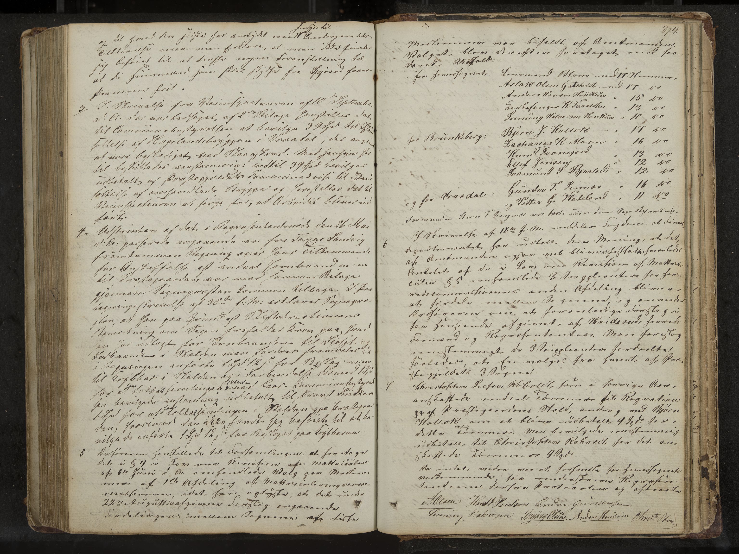 Kviteseid formannskap og sentraladministrasjon, IKAK/0829021/A/Aa/L0001: Møtebok med register, 1837-1866, p. 274