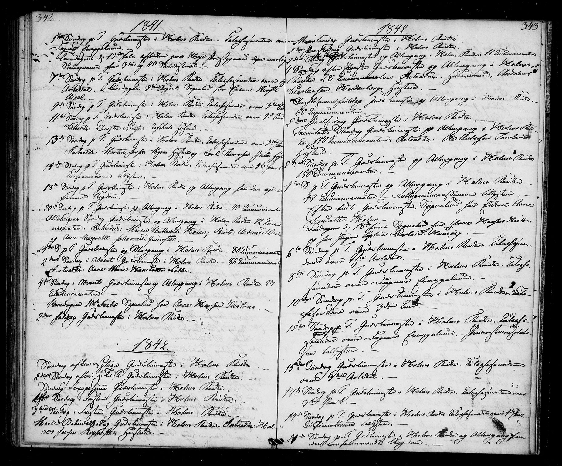 Borge prestekontor Kirkebøker, AV/SAO-A-10903/F/Fb/L0001: Parish register (official) no. II 1, 1836-1852, p. 342-343