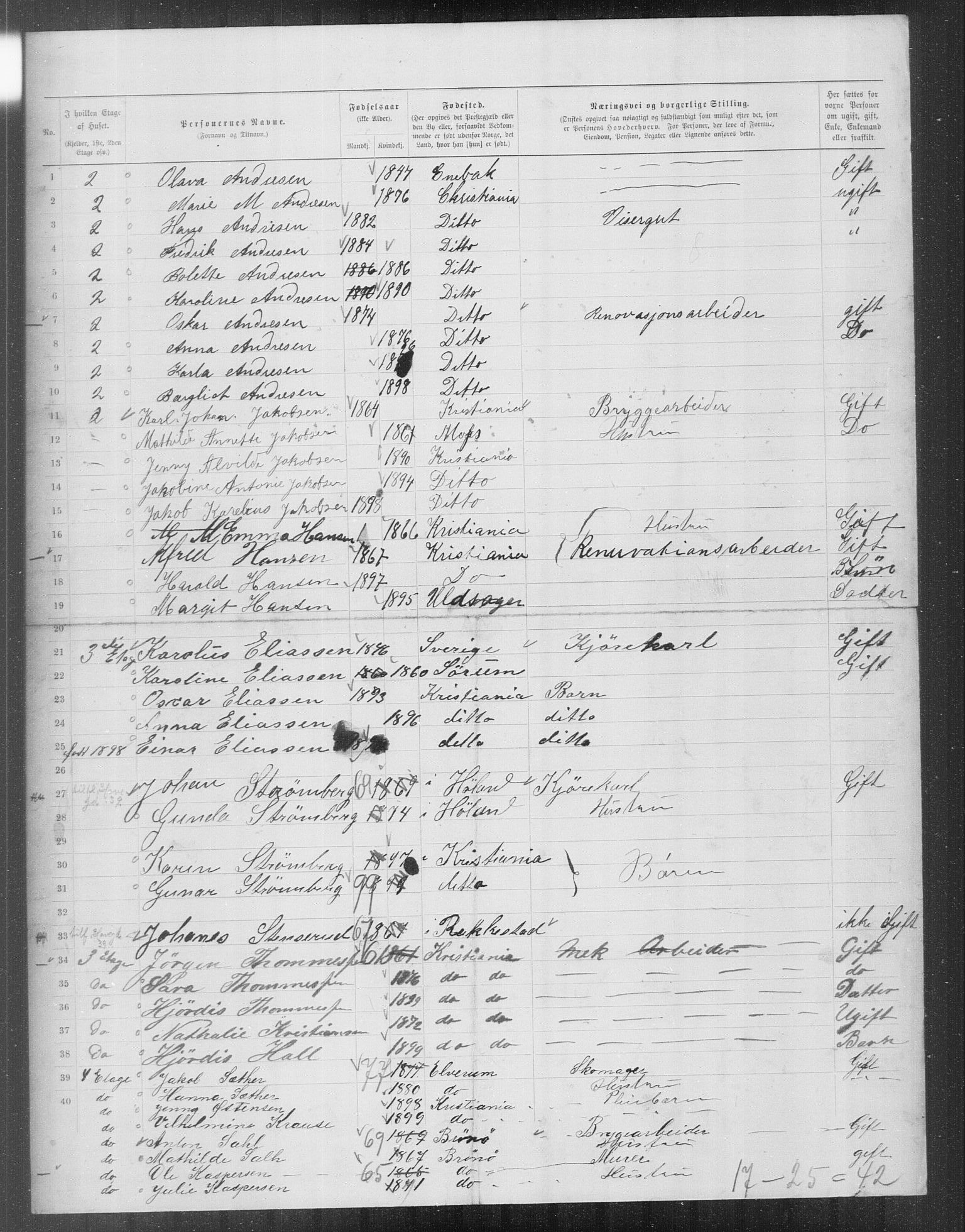 OBA, Municipal Census 1899 for Kristiania, 1899, p. 11902