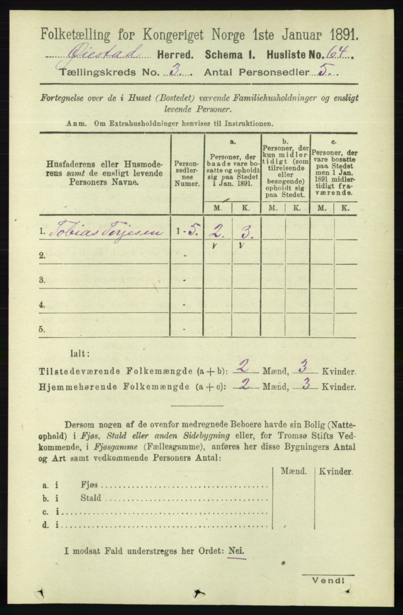 RA, 1891 census for 0920 Øyestad, 1891, p. 902