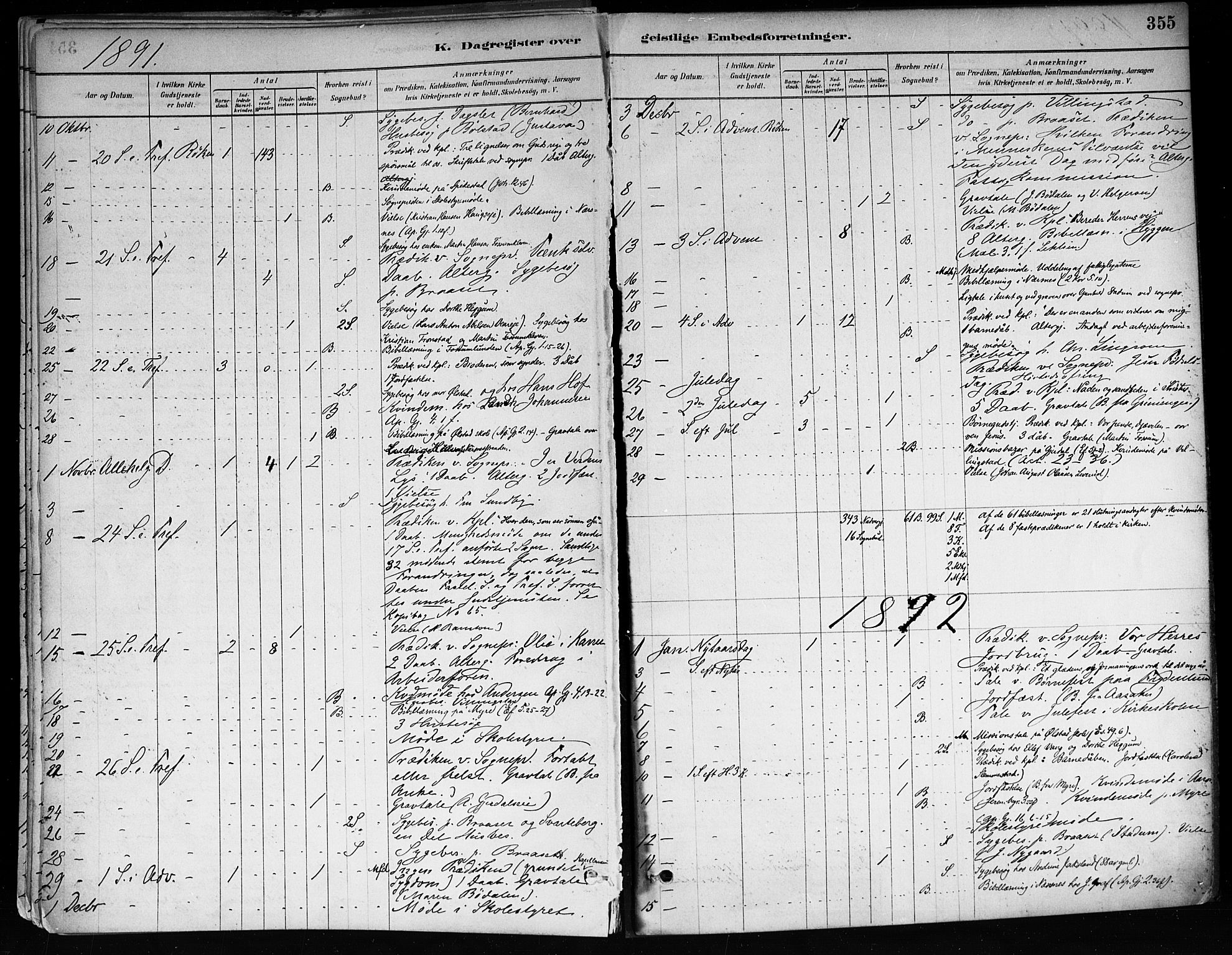 Røyken kirkebøker, SAKO/A-241/F/Fa/L0008: Parish register (official) no. 8, 1880-1897, p. 355
