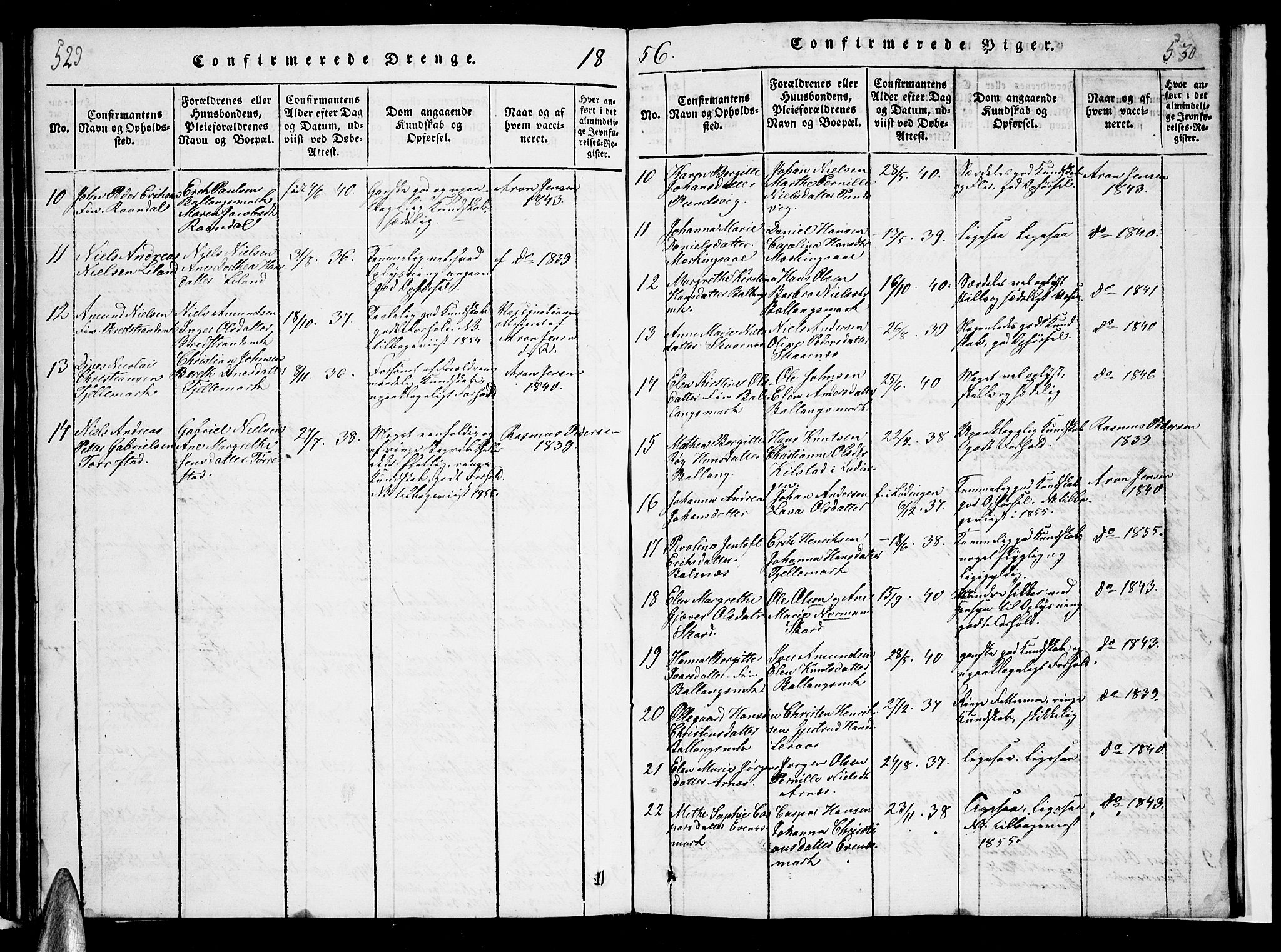 Ministerialprotokoller, klokkerbøker og fødselsregistre - Nordland, AV/SAT-A-1459/863/L0911: Parish register (copy) no. 863C01, 1821-1858, p. 529-530