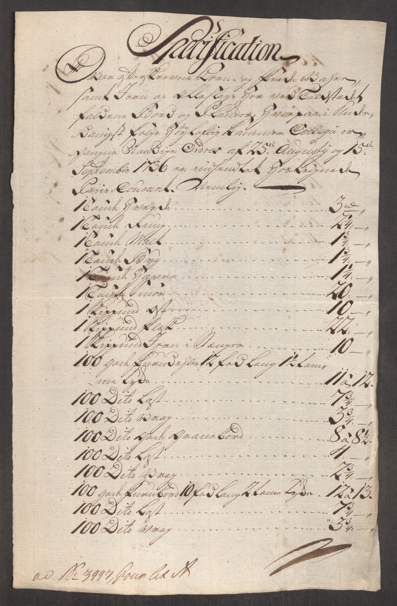 Rentekammeret inntil 1814, Realistisk ordnet avdeling, AV/RA-EA-4070/Oe/L0002: [Ø1]: Priskuranter, 1740-1744, p. 680