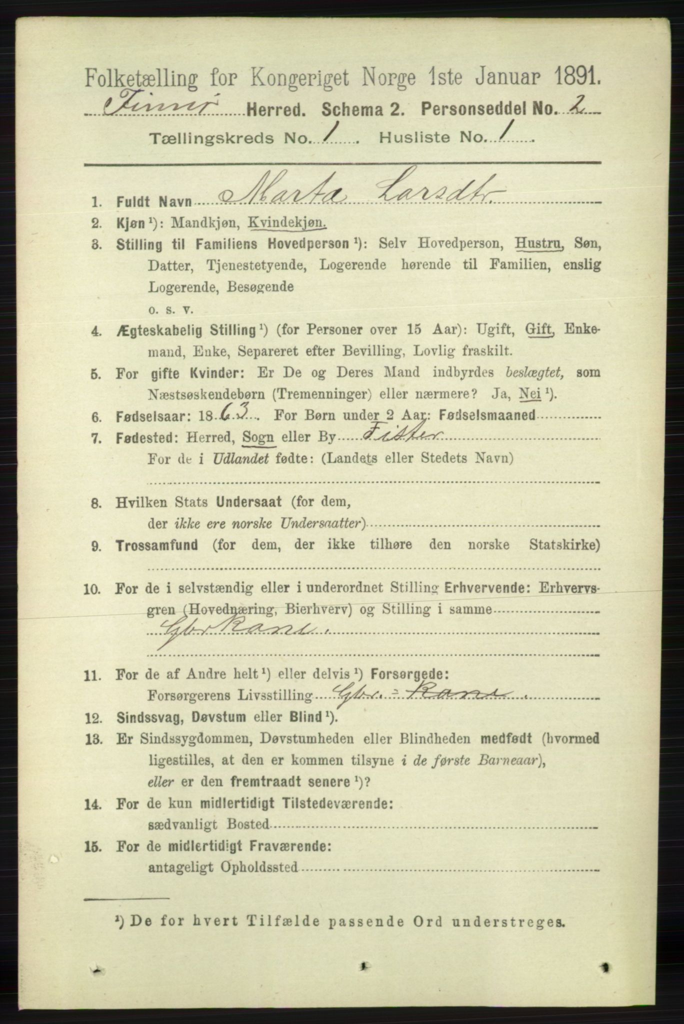 RA, 1891 census for 1141 Finnøy, 1891, p. 54