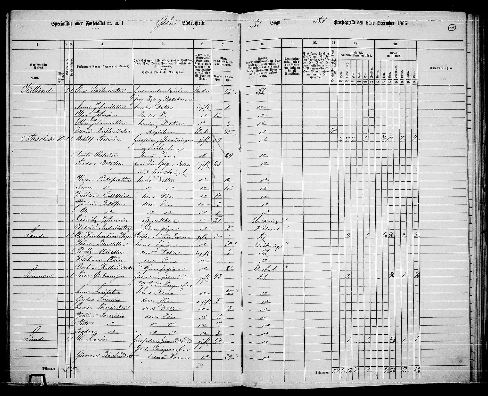 RA, 1865 census for Fet, 1865, p. 112