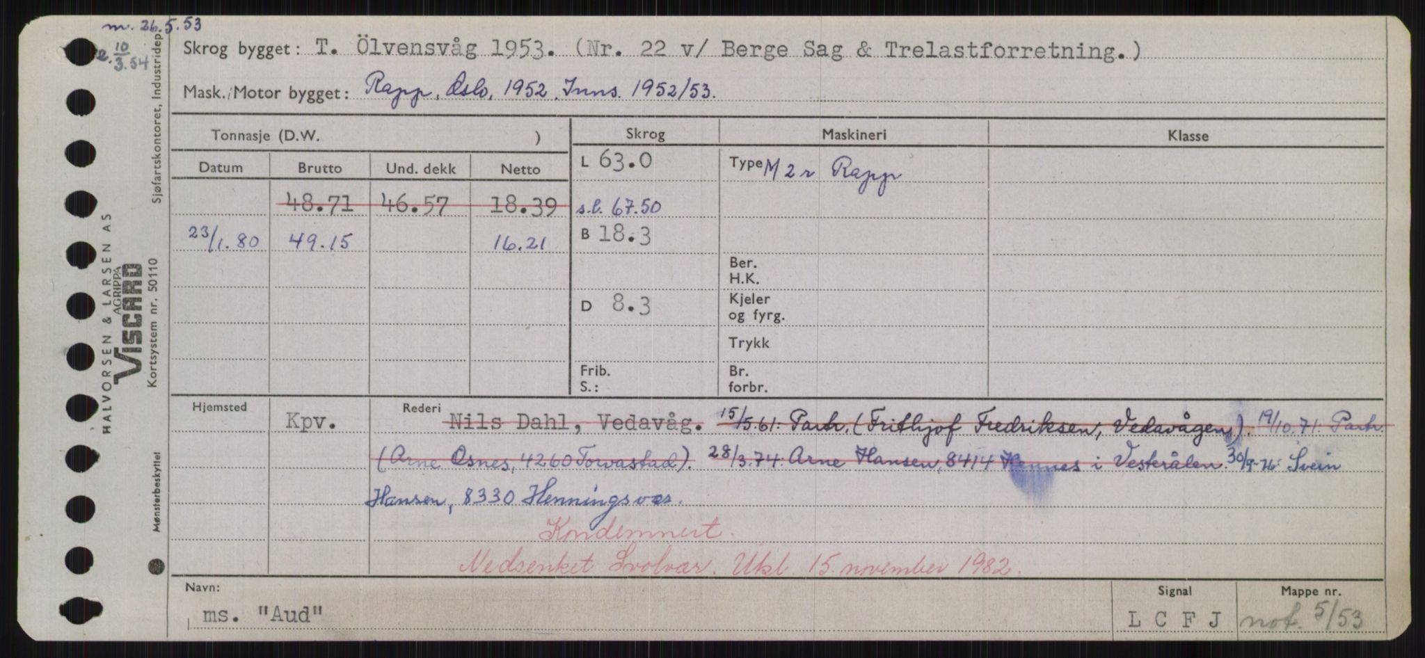 Sjøfartsdirektoratet med forløpere, Skipsmålingen, RA/S-1627/H/Hd/L0002: Fartøy, Apa-Axe, p. 403