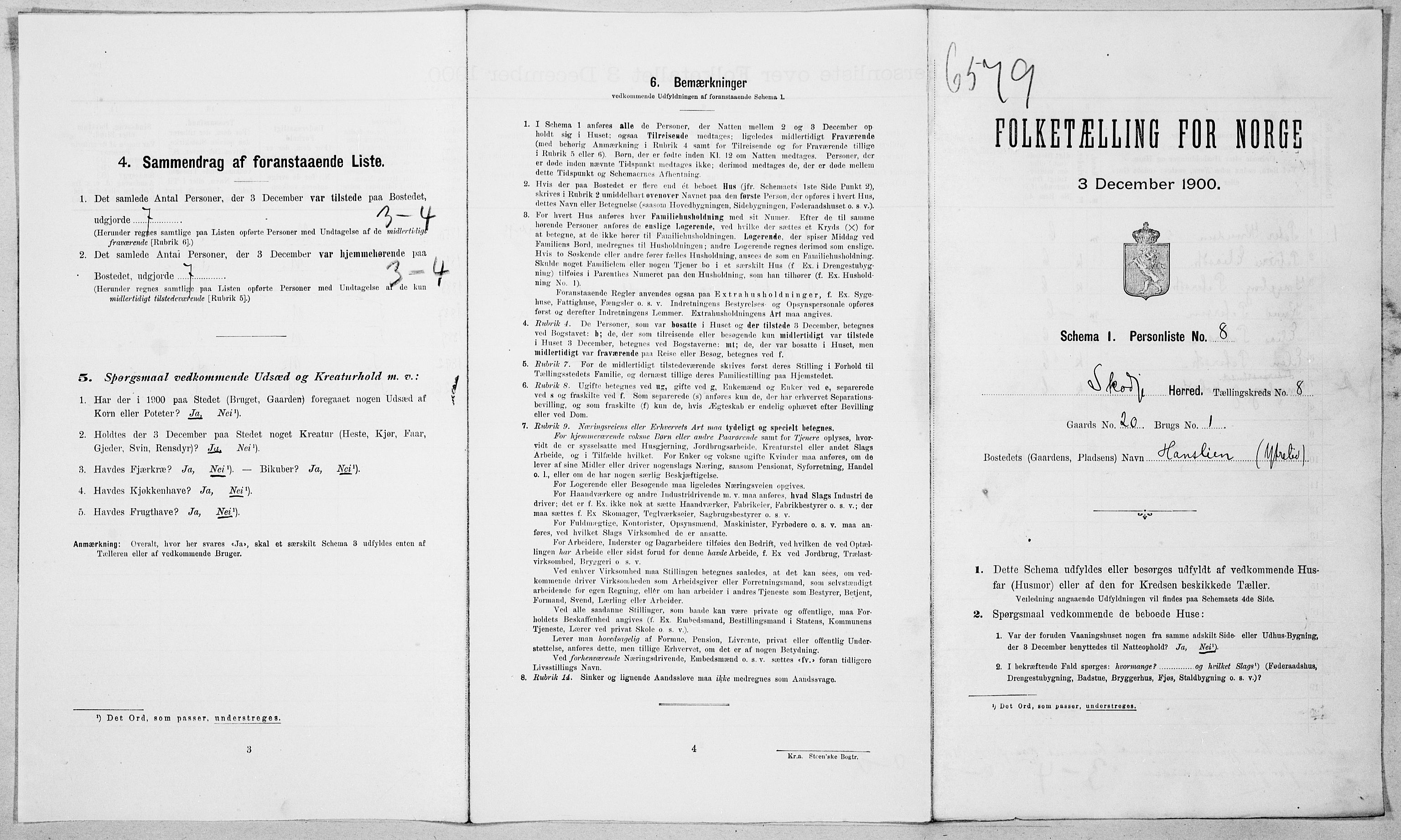 SAT, 1900 census for Skodje, 1900, p. 402