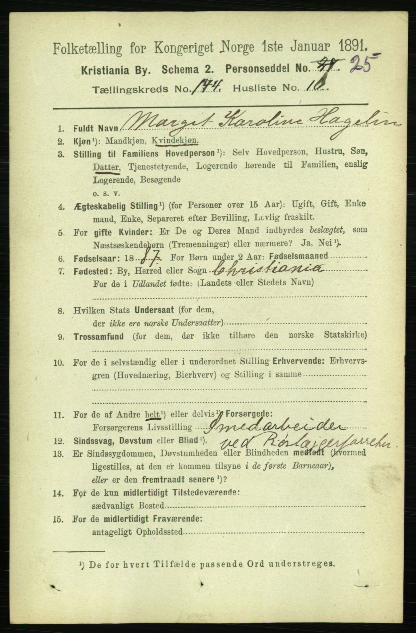 RA, 1891 census for 0301 Kristiania, 1891, p. 79300