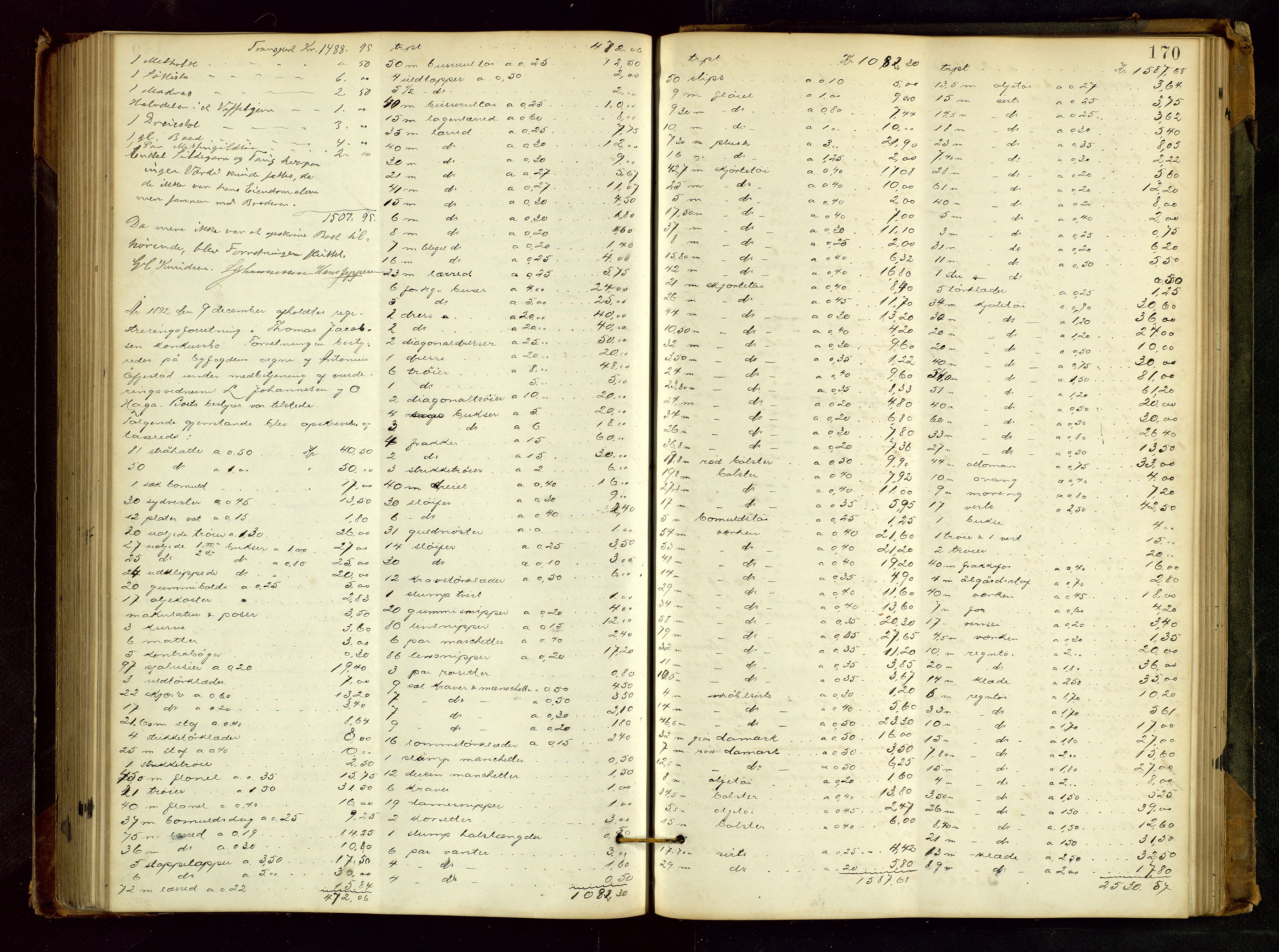 Haugesund tingrett, AV/SAST-A-101415/01/IV/IVB/L0002: Skifteregistreringsprotokoll, med register, 1879-1898, p. 169b-170a