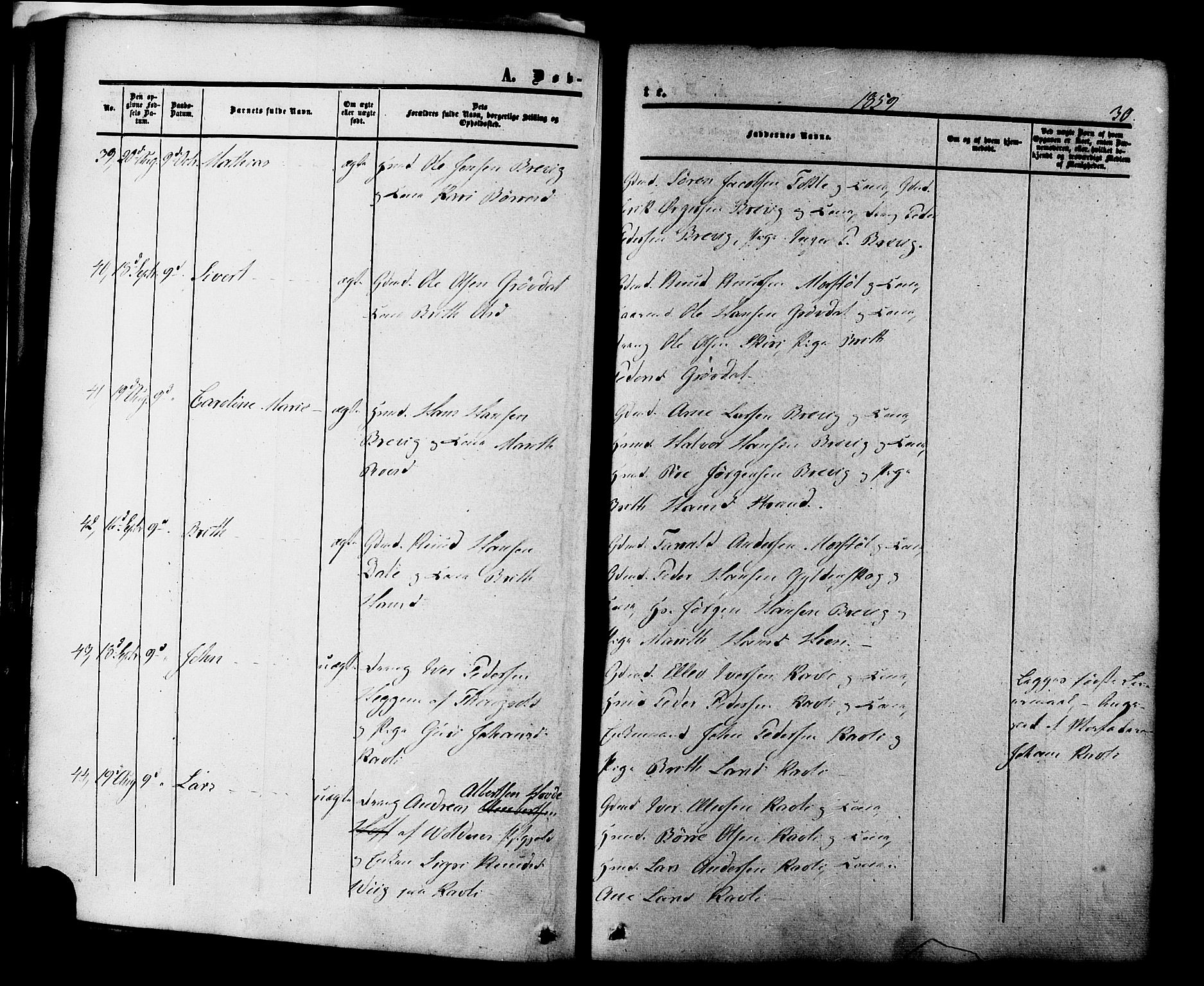 Ministerialprotokoller, klokkerbøker og fødselsregistre - Møre og Romsdal, AV/SAT-A-1454/545/L0586: Parish register (official) no. 545A02, 1854-1877, p. 30