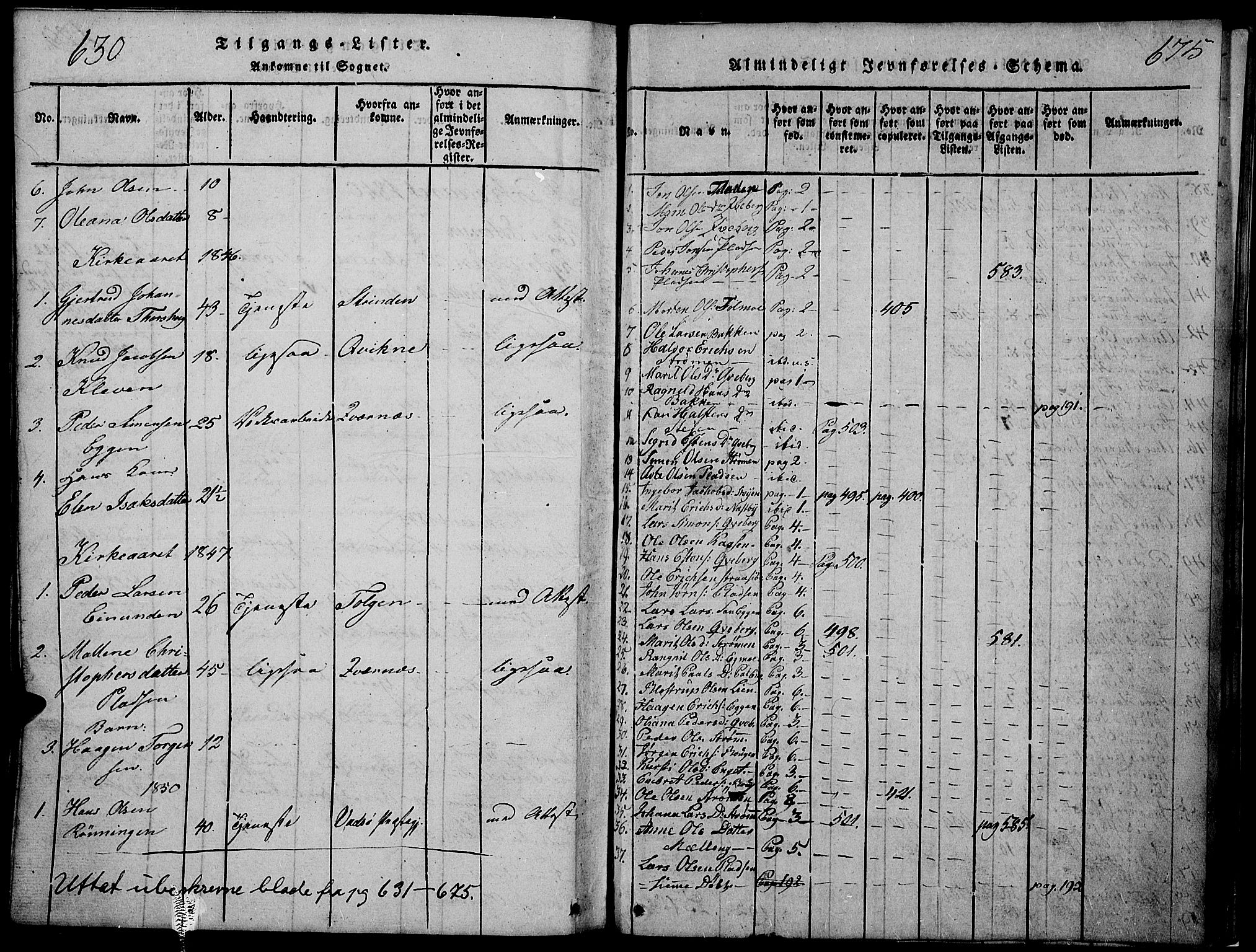 Tynset prestekontor, SAH/PREST-058/H/Ha/Hab/L0002: Parish register (copy) no. 2, 1814-1862, p. 630-631