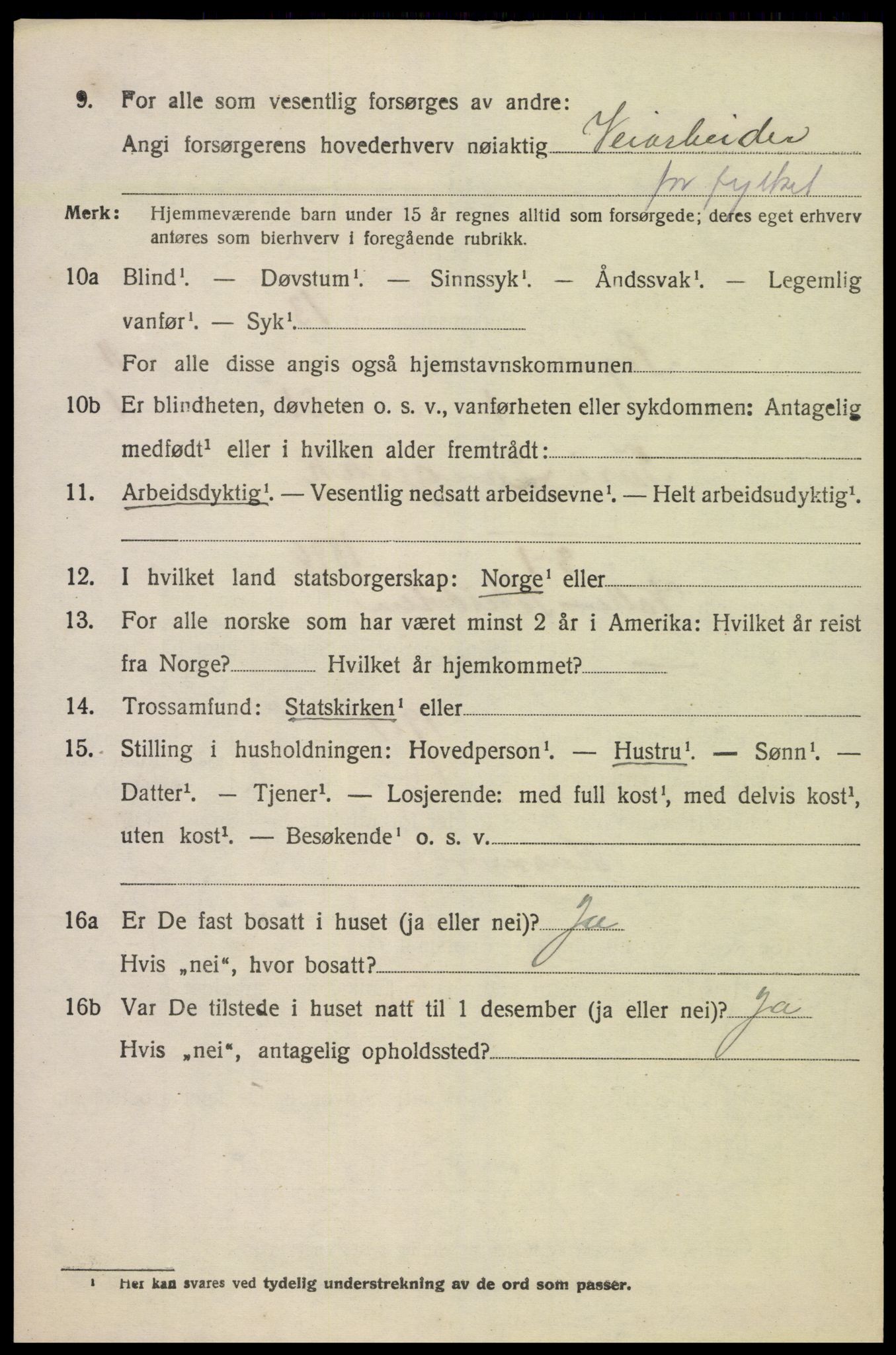 SAK, 1920 census for Søgne, 1920, p. 5624